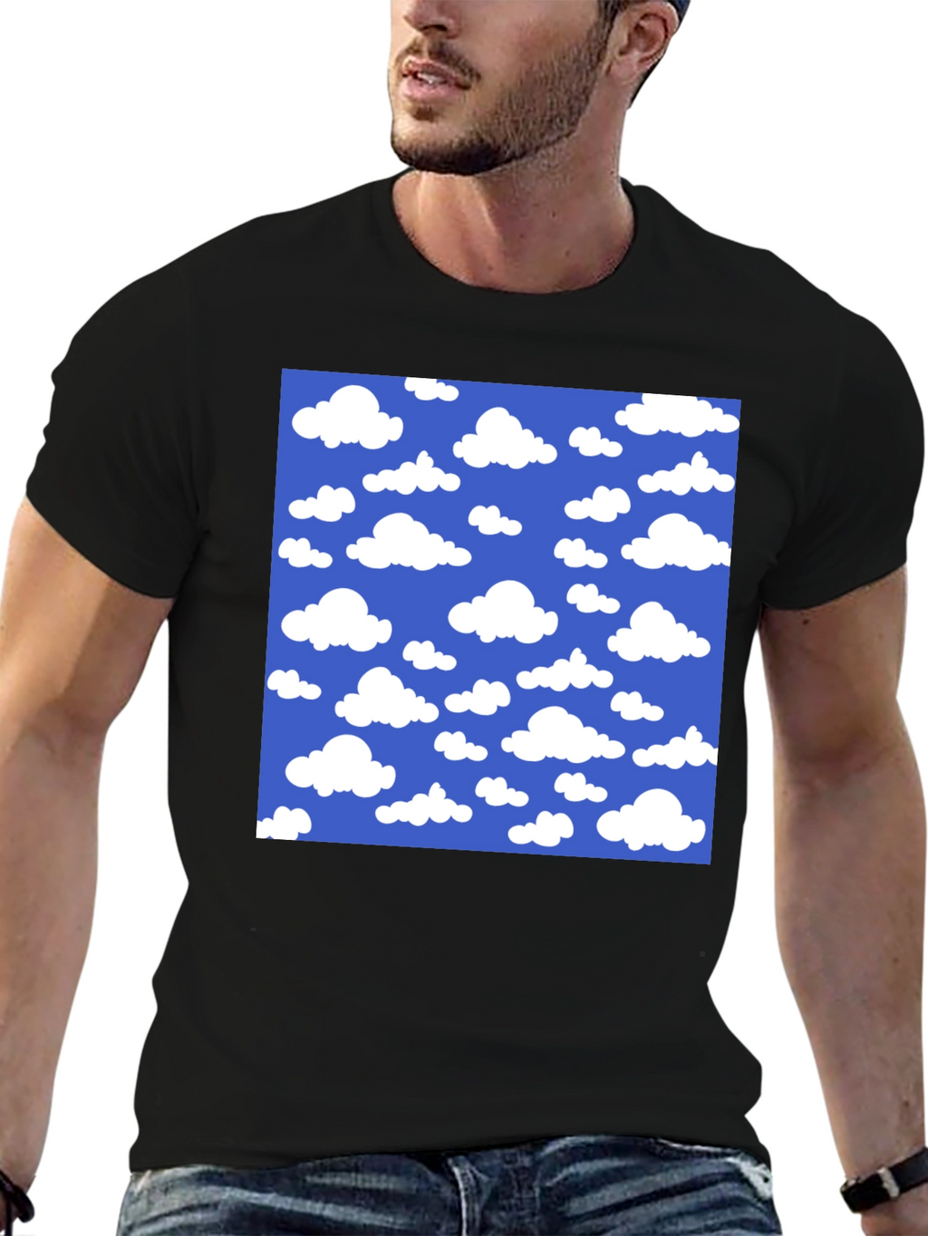 Sky Cloud Pattern Graphic Tee