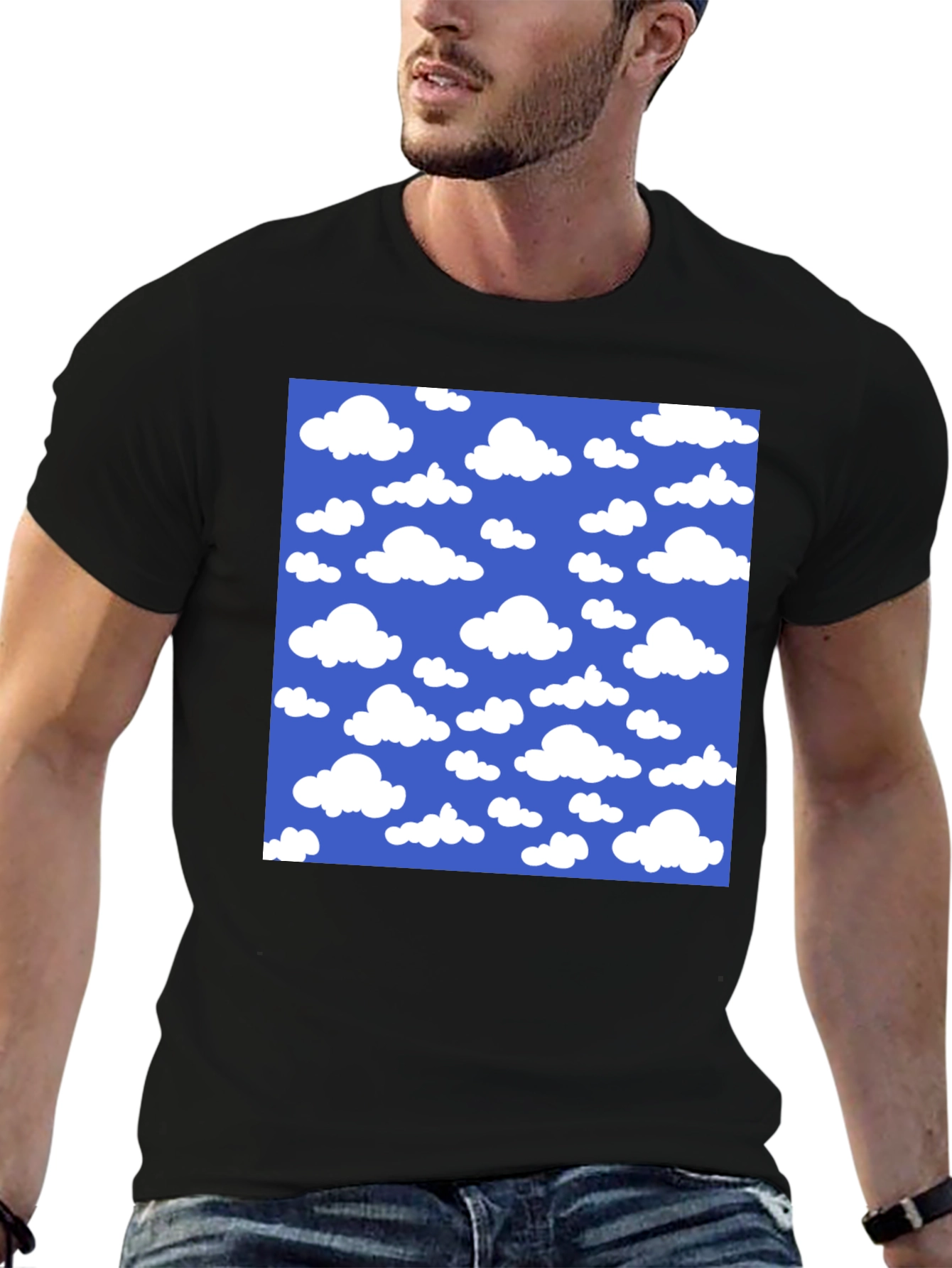 Sky Cloud Pattern Graphic Tee