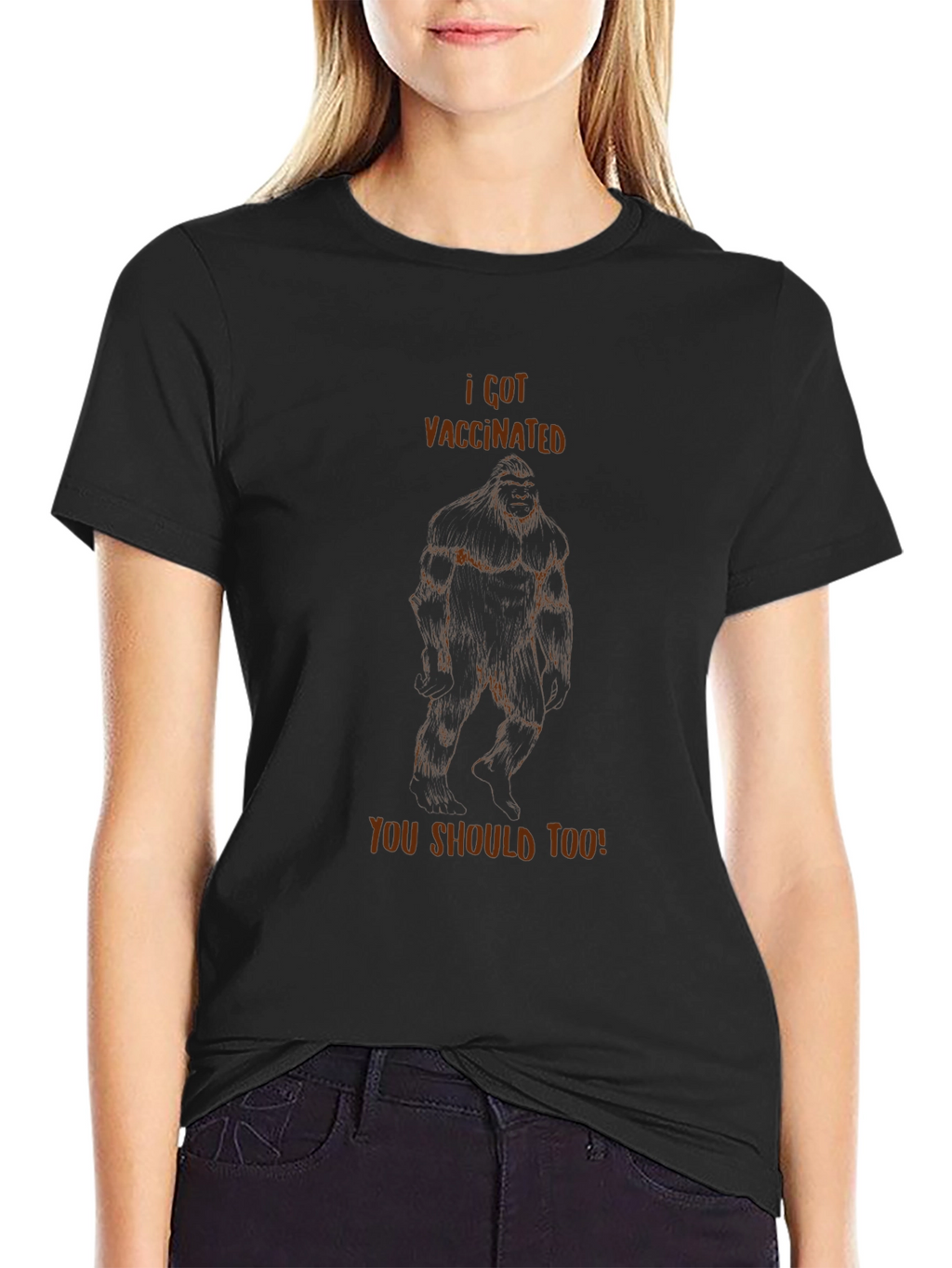 I Got Vaccinated Bigfoot Tee