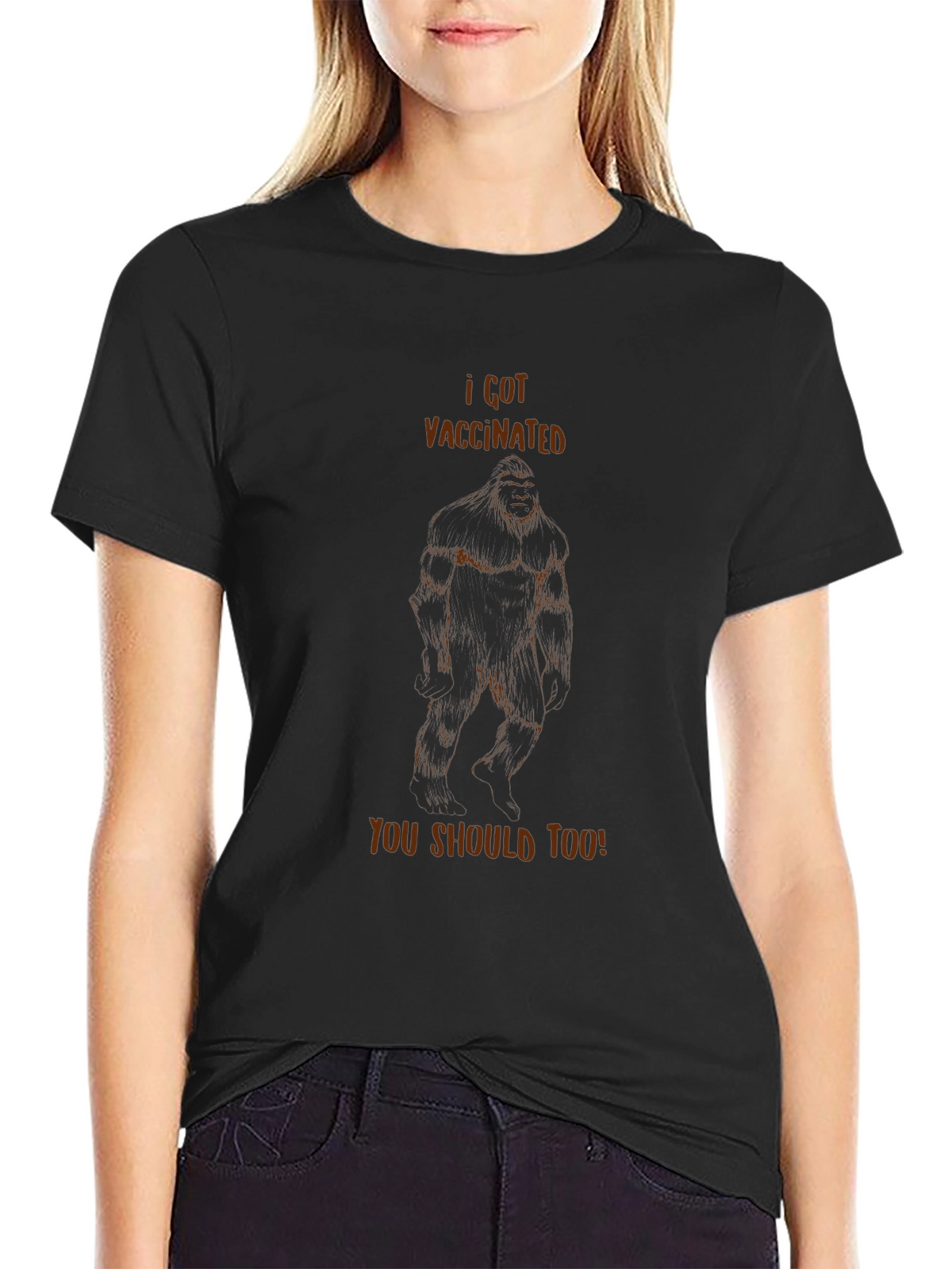 I Got Vaccinated Bigfoot Tee