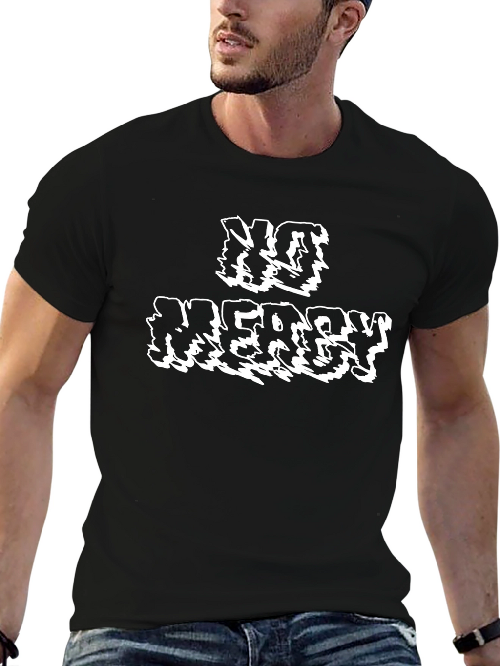 No Mercy Graphic Tee - Bold Black T-Shirt