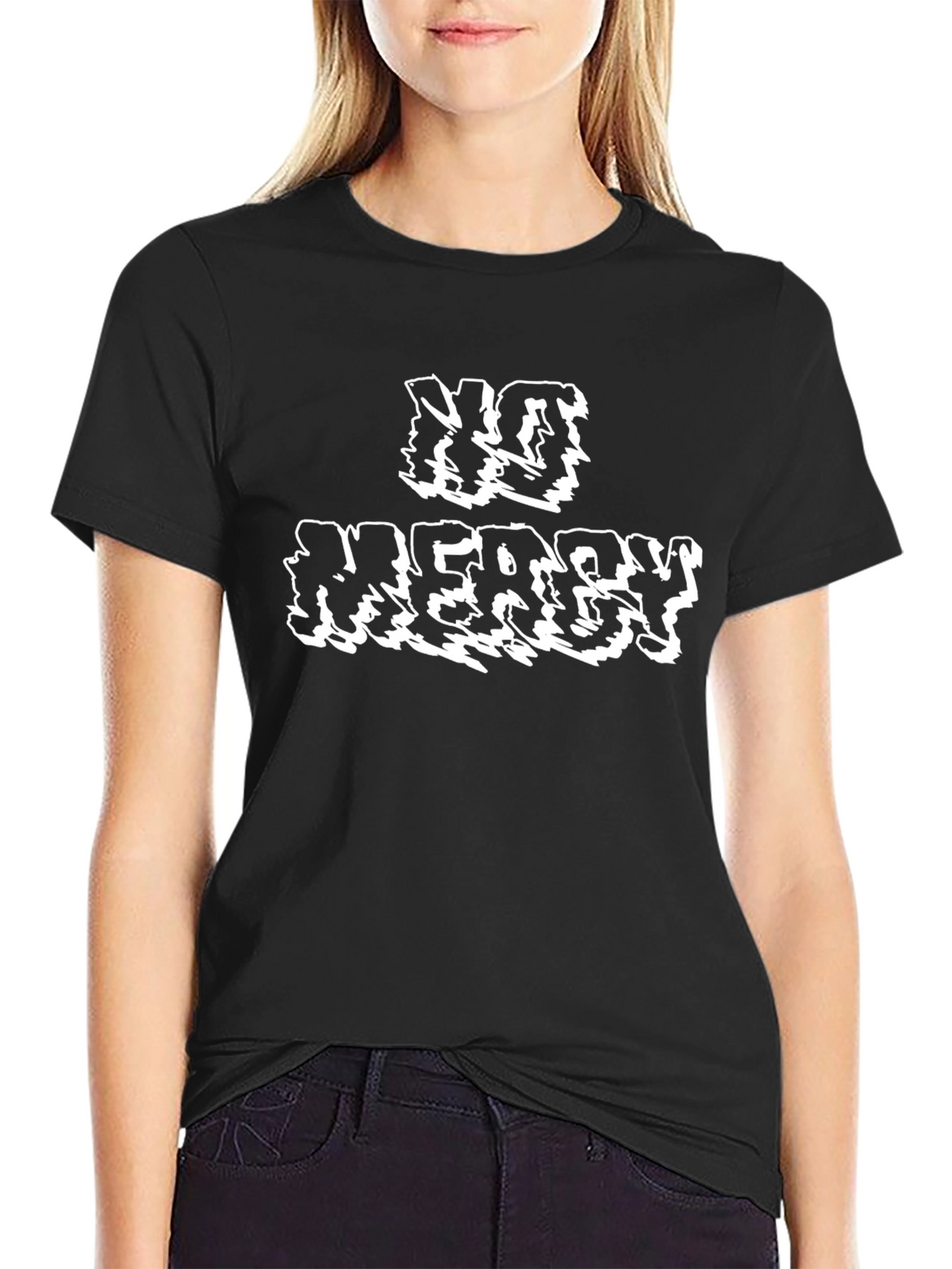 No Mercy Graphic Tee - Bold Black T-Shirt