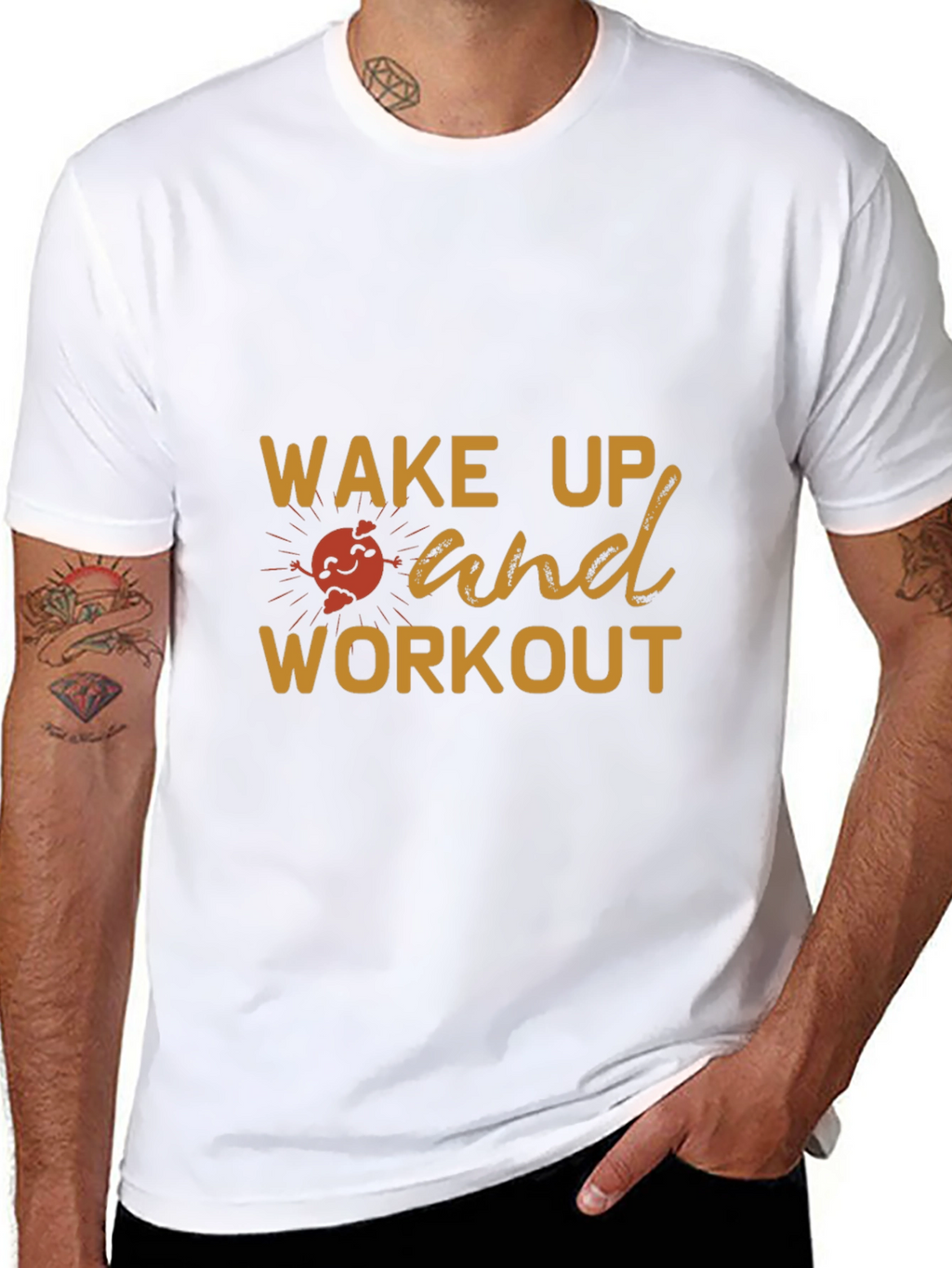 Wake Up & Workout Black Graphic Tee