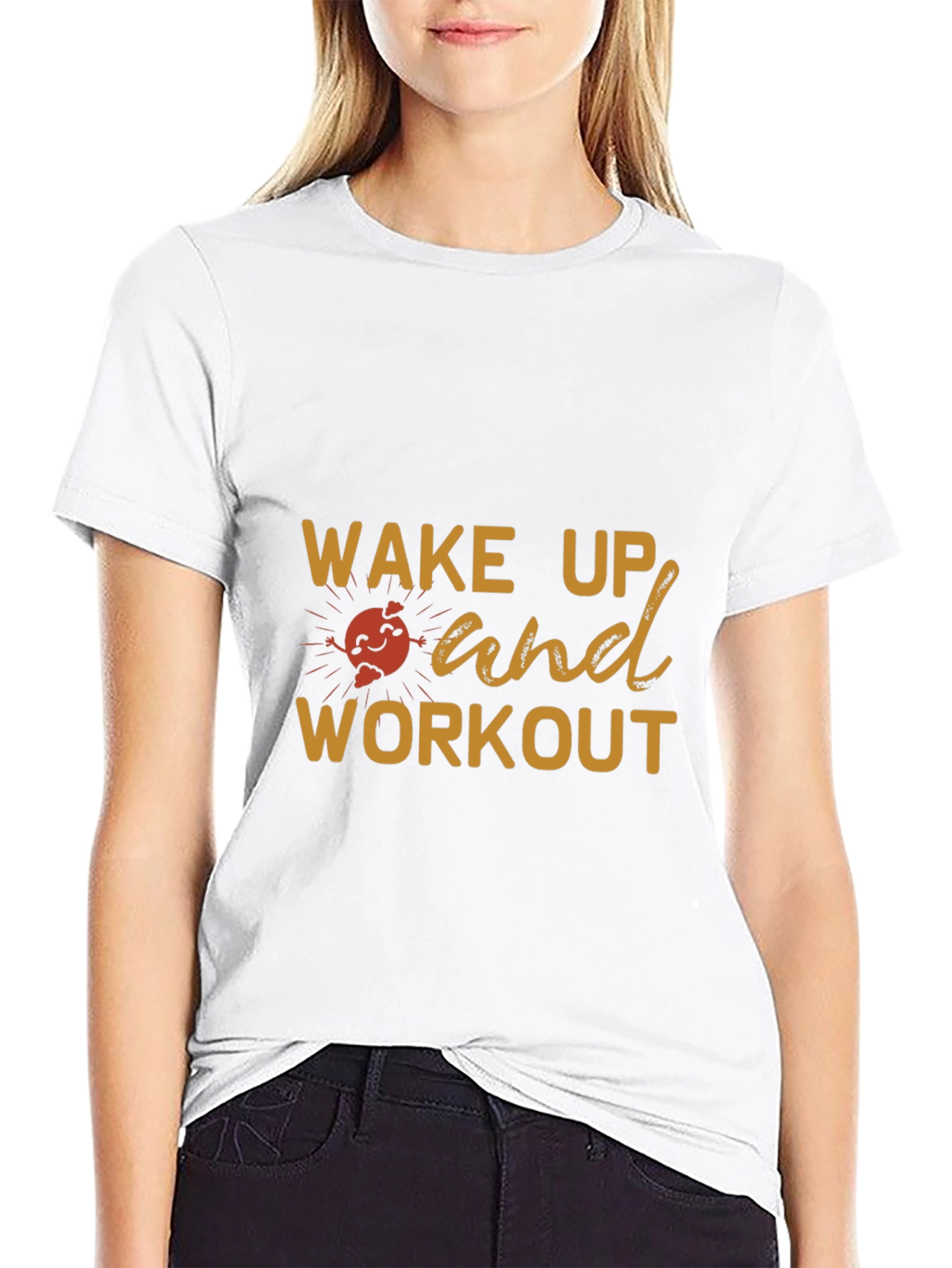 Wake Up & Workout Black Graphic Tee