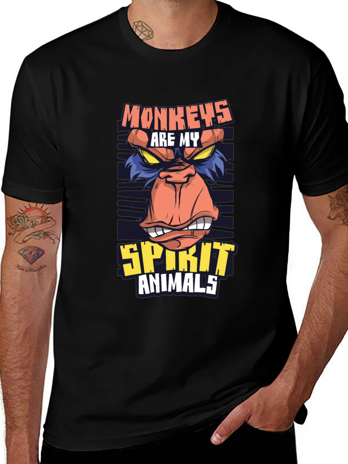 Monkeys Are My Spirit Animal Graphic T-Shirt