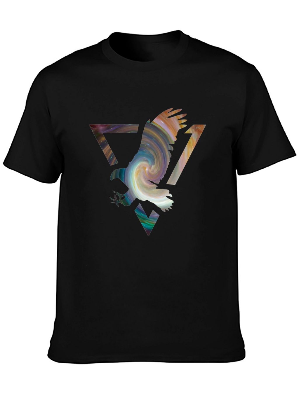 Eagle Galaxy Mens Black Graphic Tee