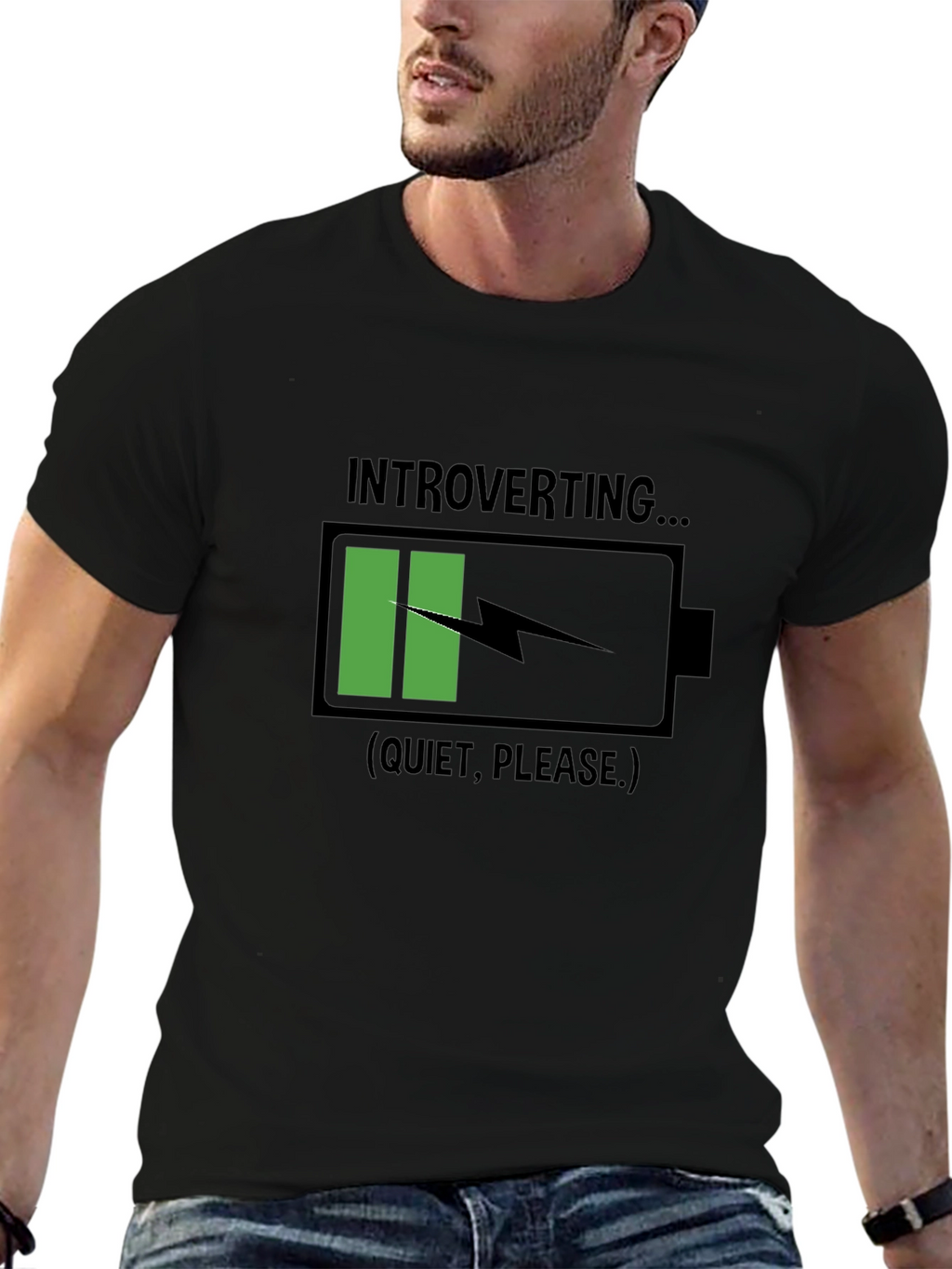 Introverting Battery Black T-Shirt