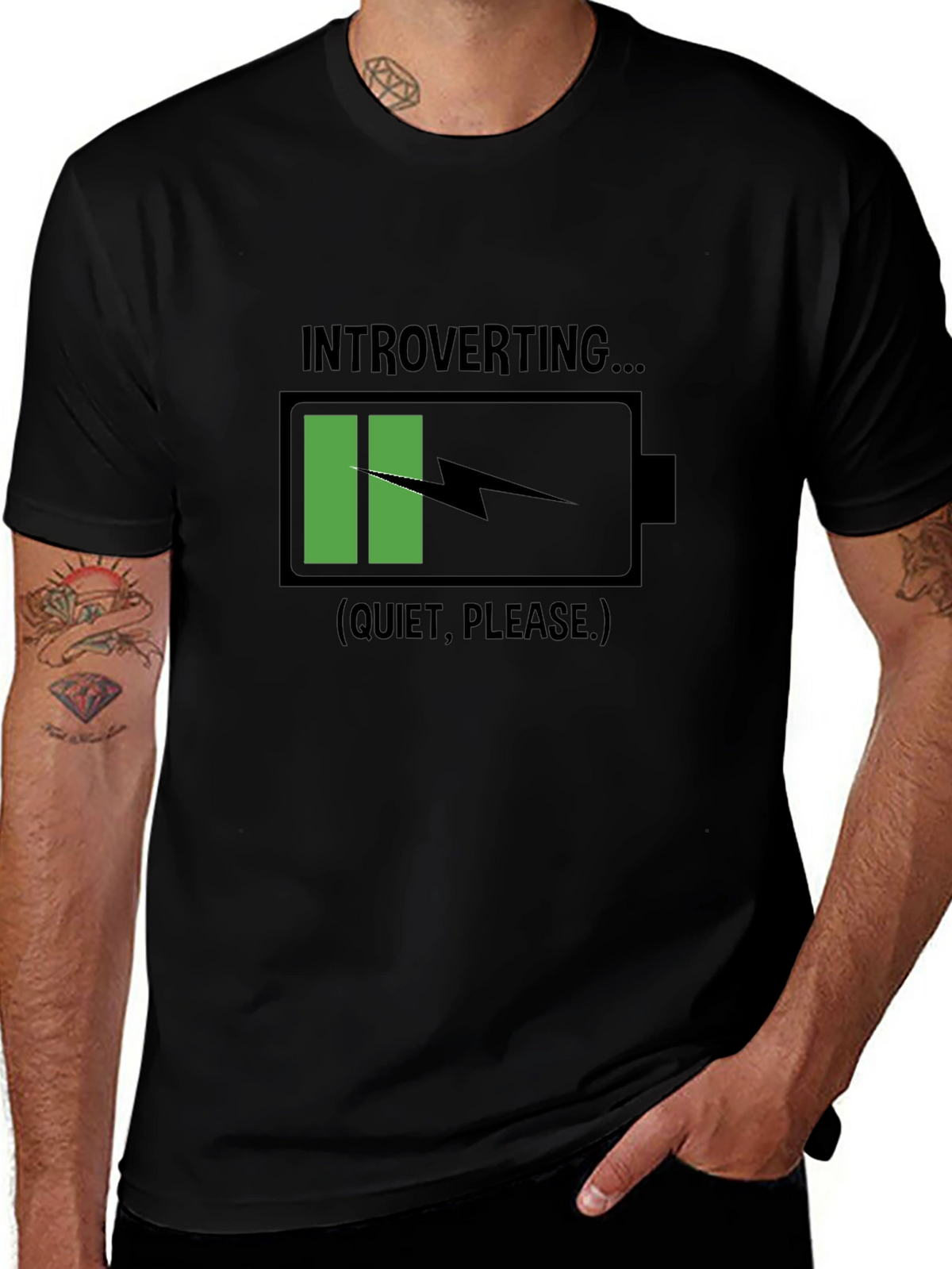 Introverting Battery Black T-Shirt