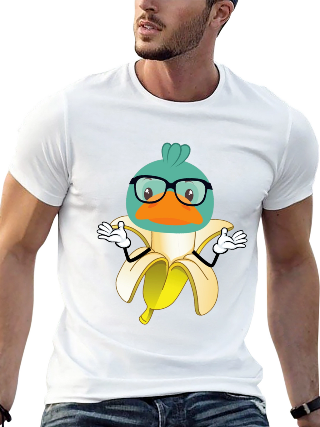 Duck Banana T-Shirt - Quirky Graphic Tee