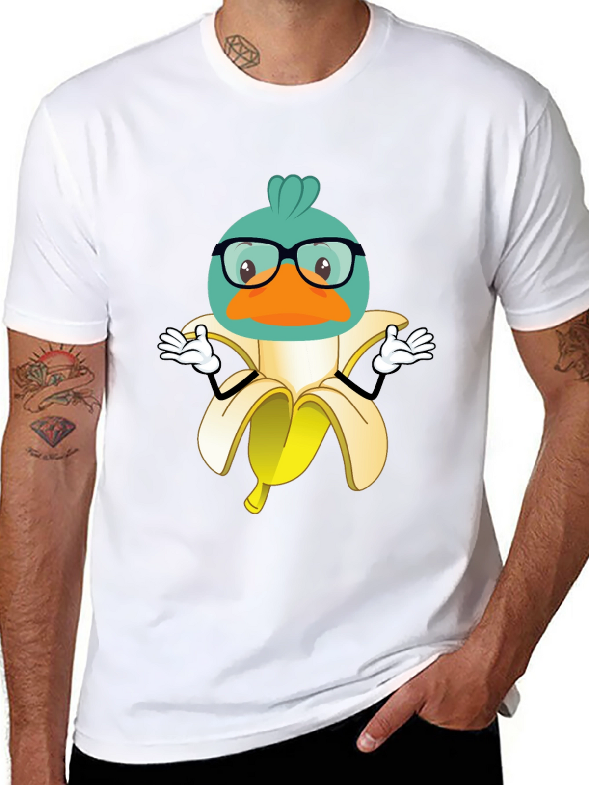 Duck Banana T-Shirt - Quirky Graphic Tee