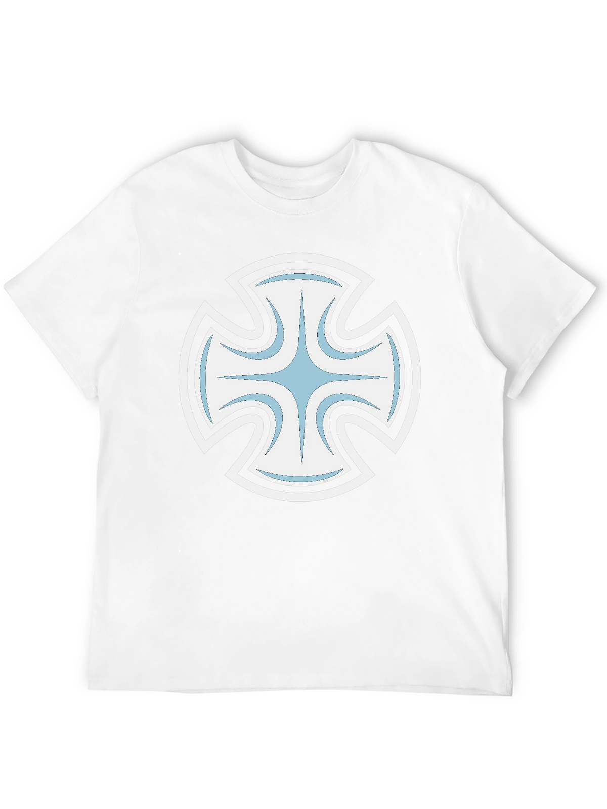 Black Graphic Tee with Cross Design