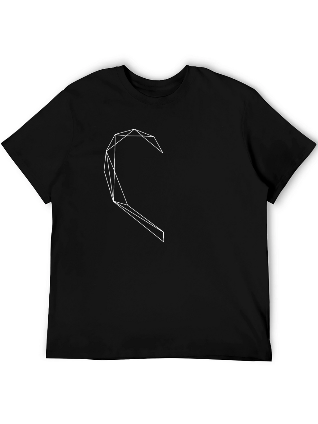 Geometric Heart Graphic Black T-Shirt