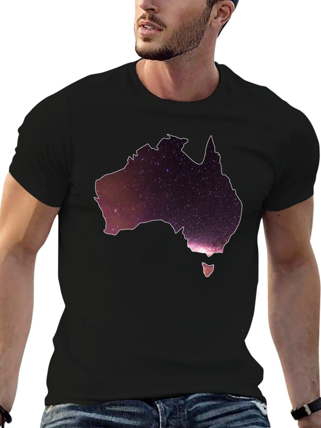 Australia Galaxy T-Shirt - Mens Black Tee