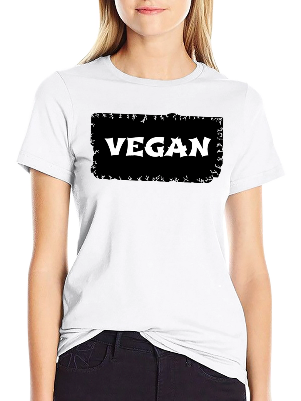 Vegan Graphic T-Shirt - Black Cotton Tee