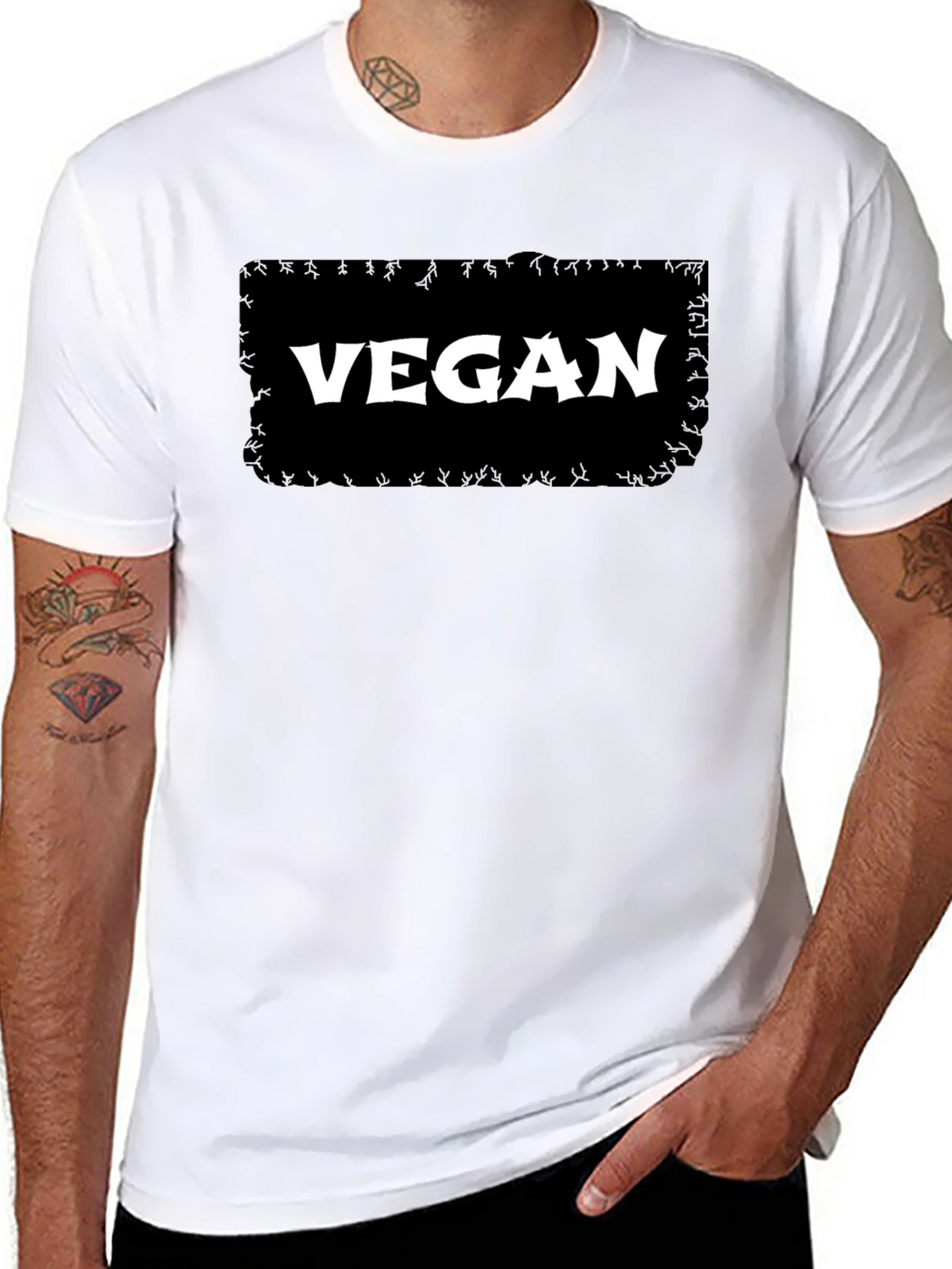 Vegan Graphic T-Shirt - Black Cotton Tee