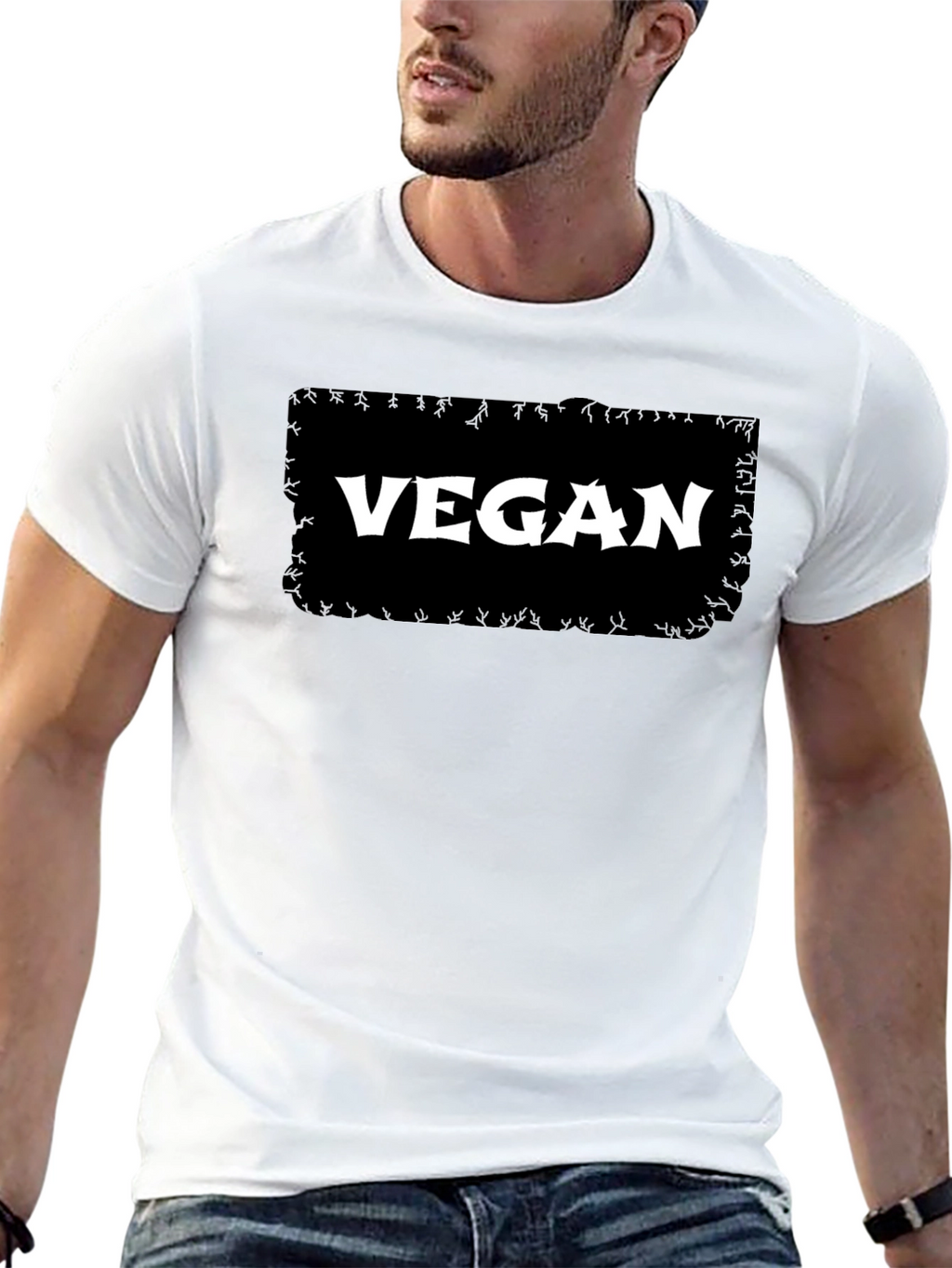 Vegan Graphic T-Shirt - Black Cotton Tee