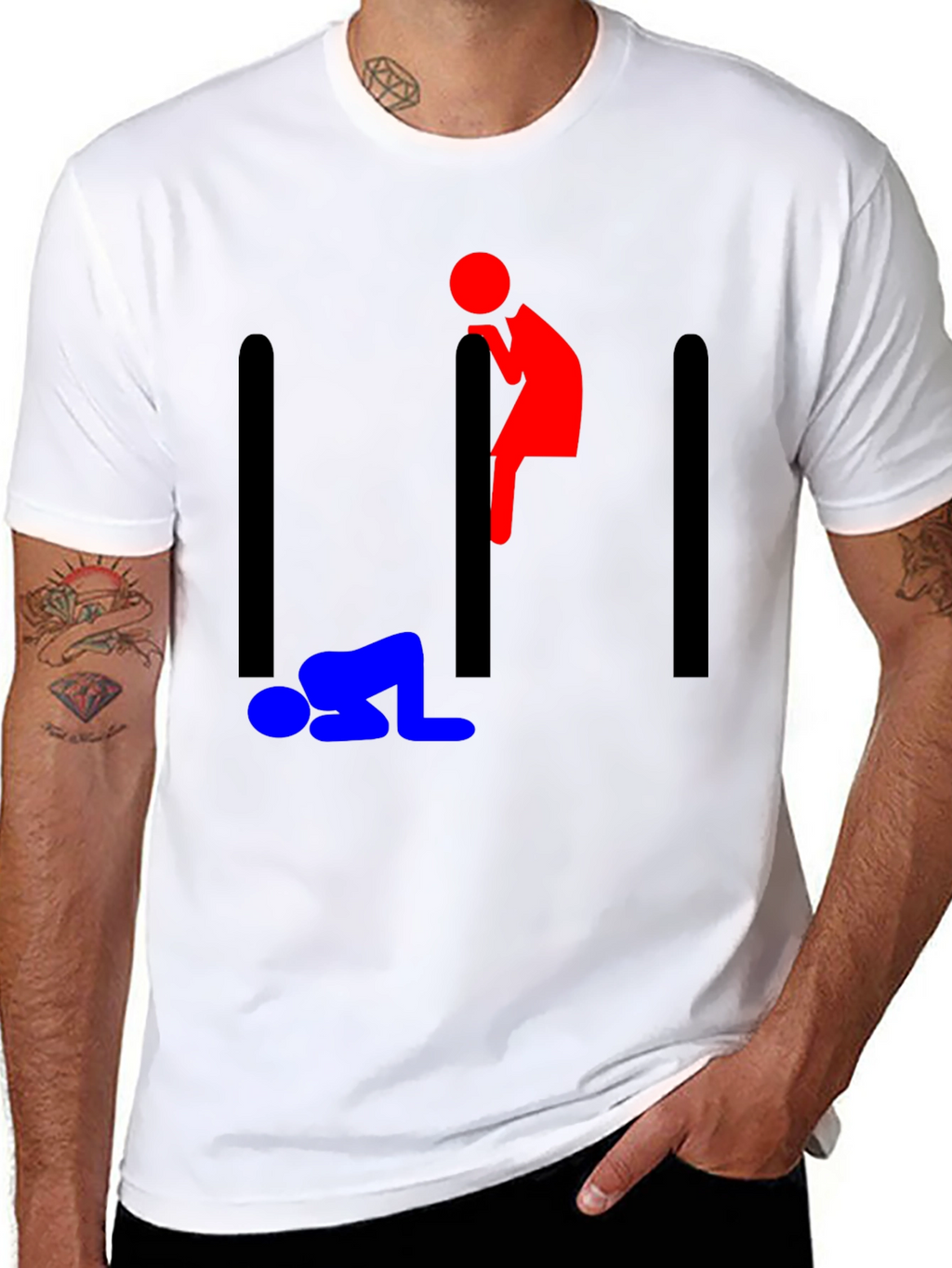 Stick Figure Prison Humor Graphic Tee