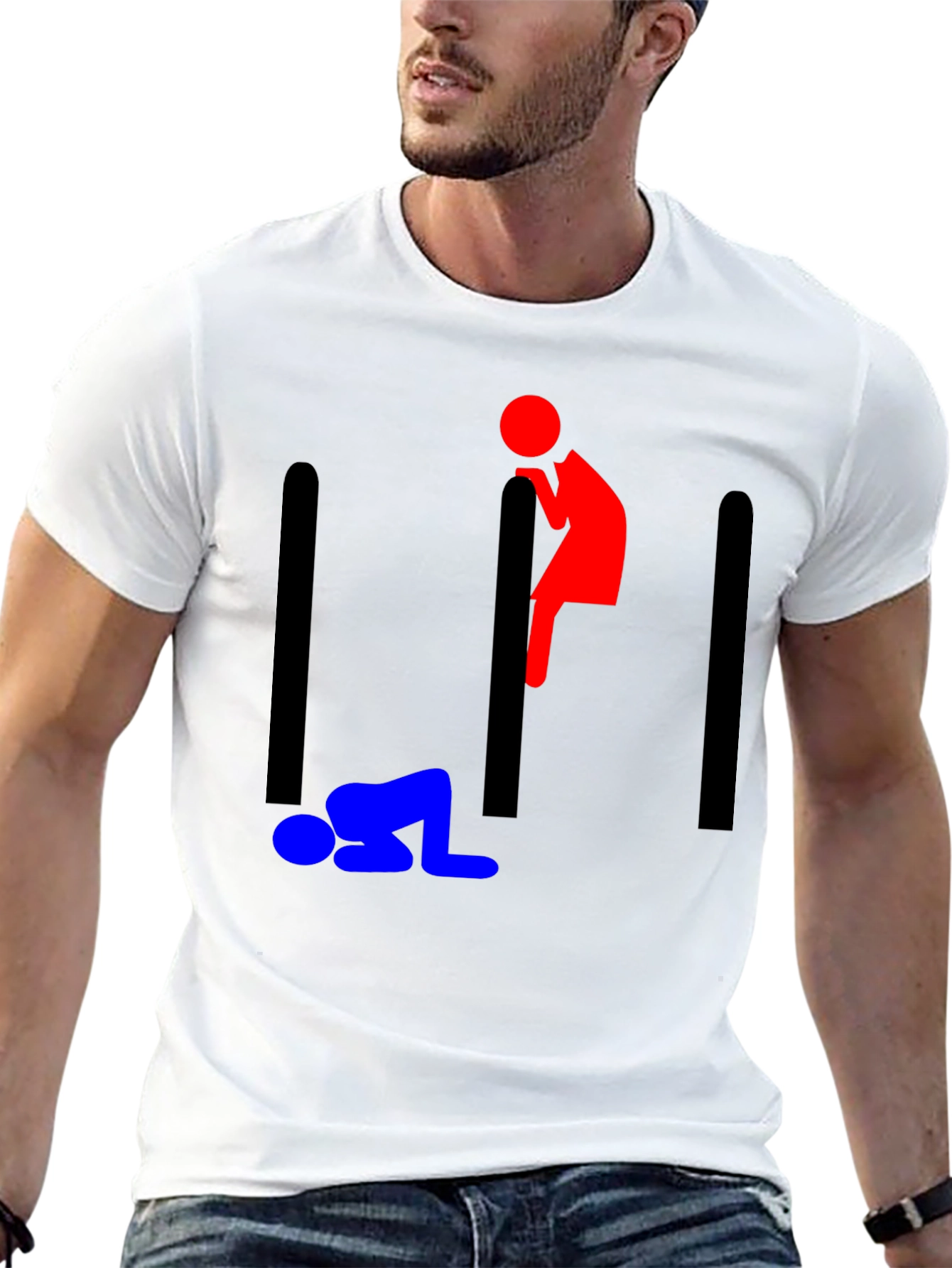 Stick Figure Prison Humor Graphic Tee
