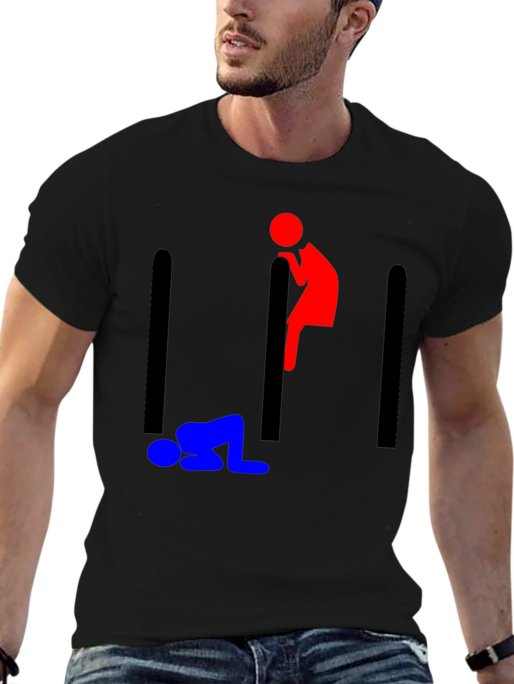 Stick Figure Prison Humor Graphic Tee