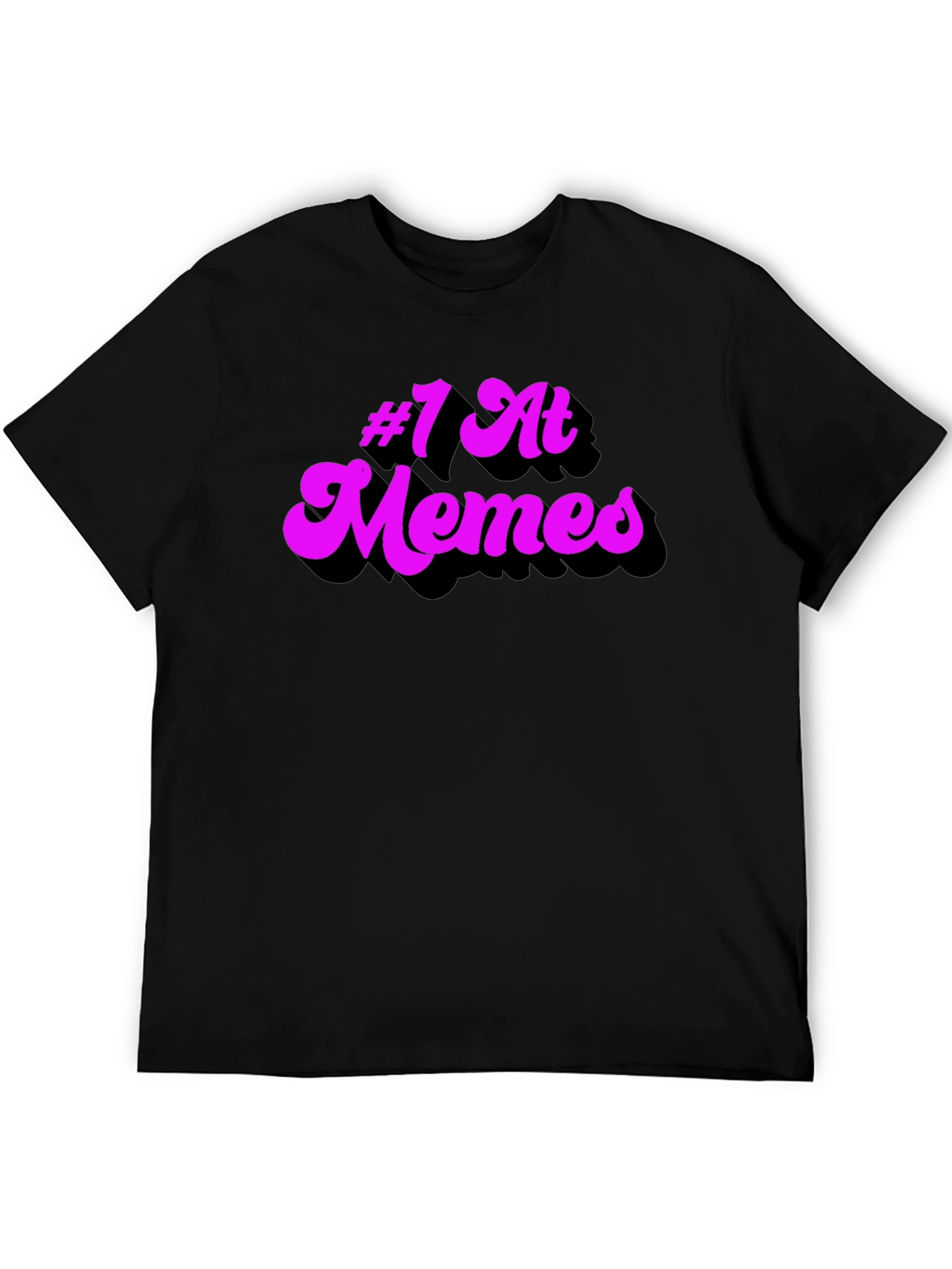 #1 at Memes Graphic T-Shirt - Black Cotton Tee