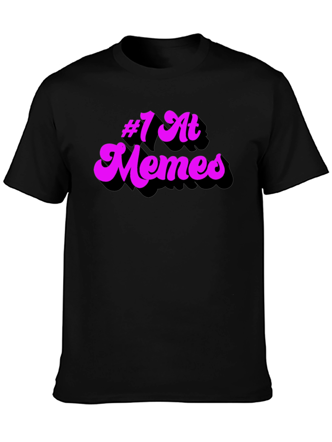 #1 at Memes Graphic T-Shirt - Black Cotton Tee