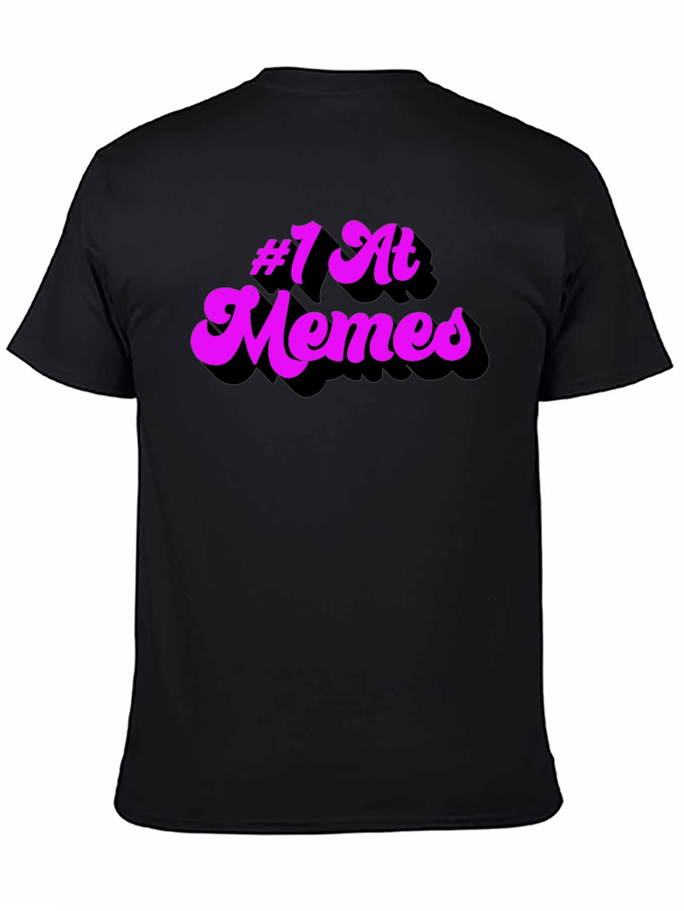 #1 at Memes Graphic T-Shirt - Black Cotton Tee