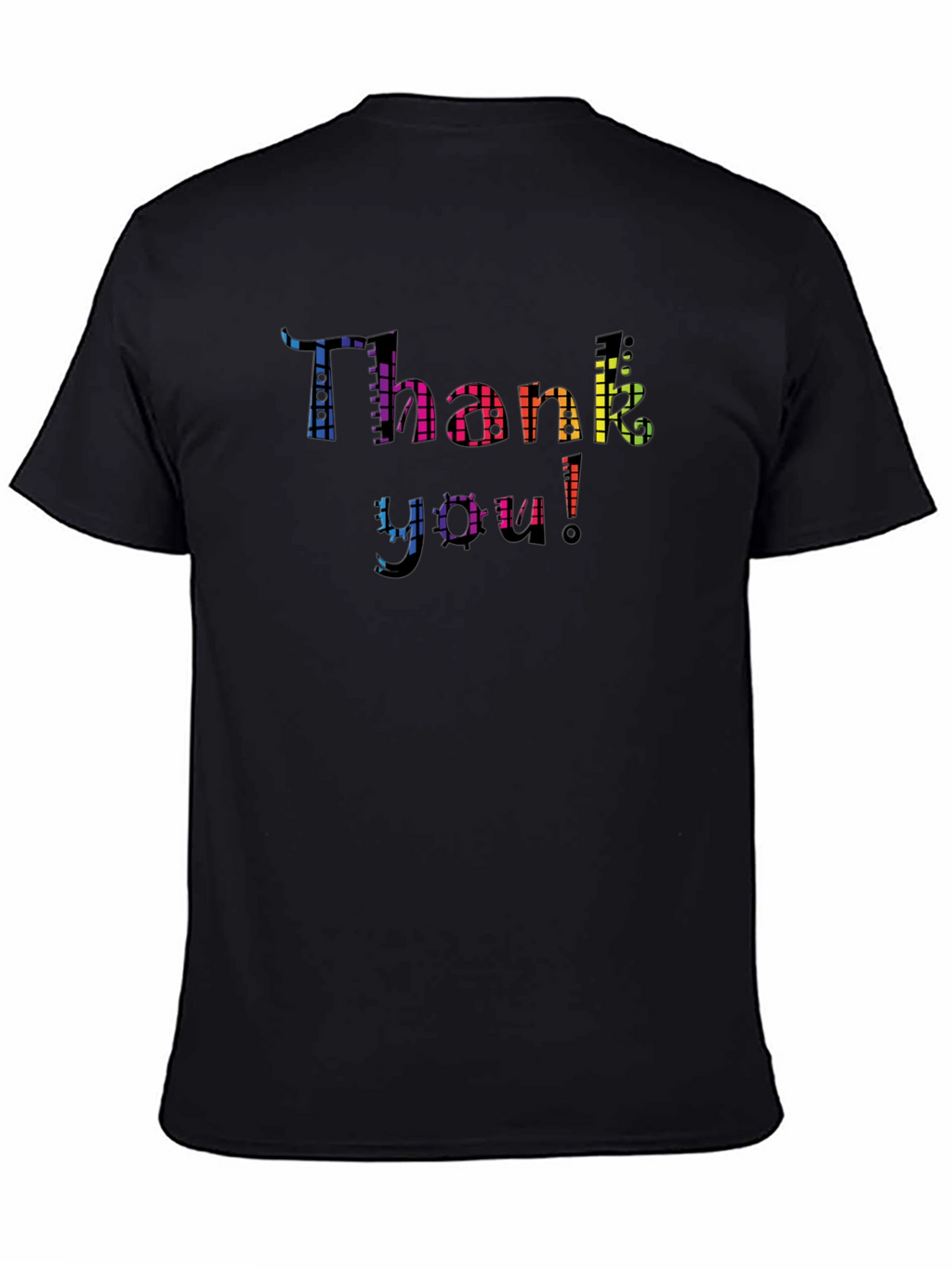 Thank You Rainbow Graphic Black T-Shirt