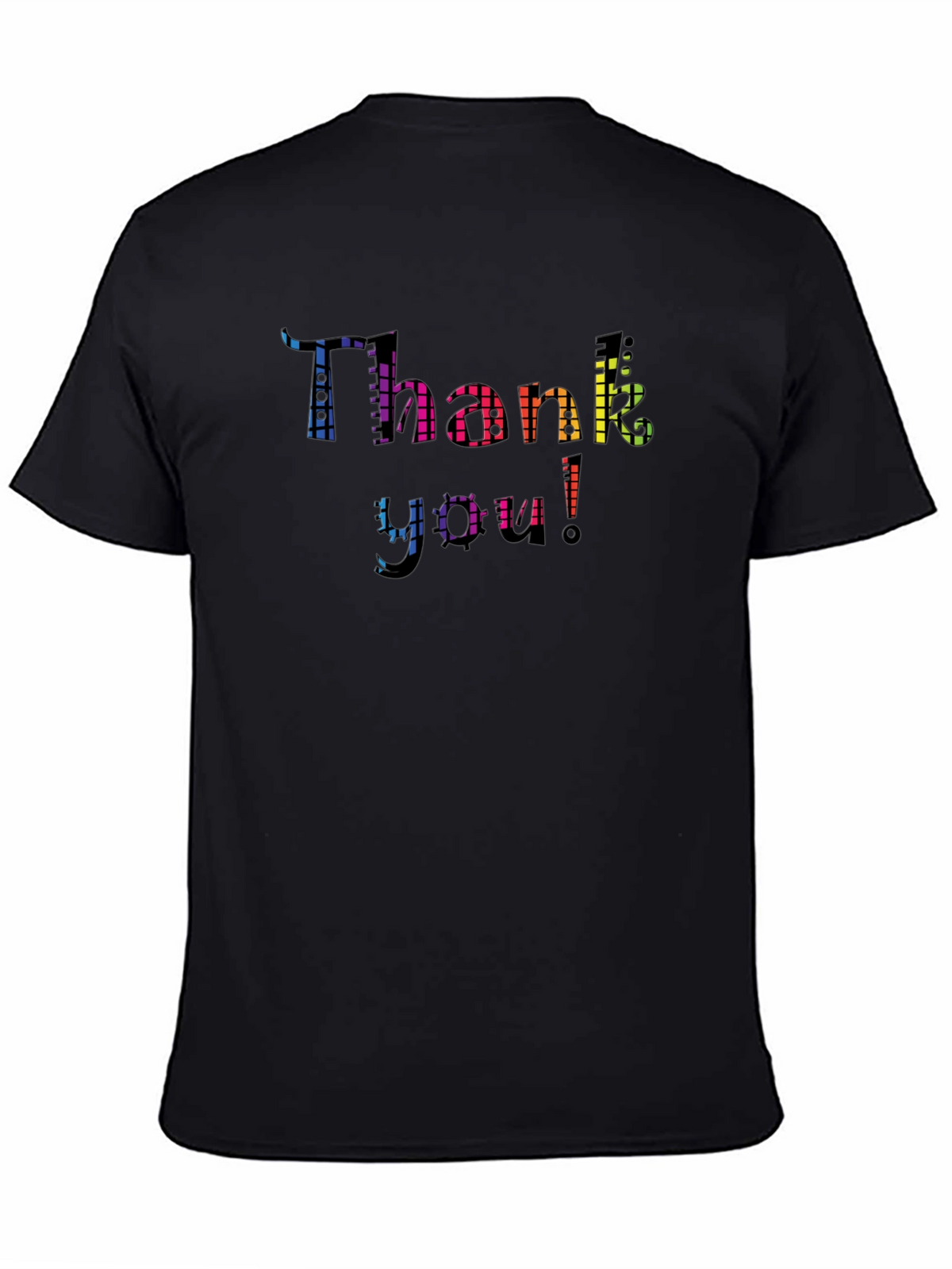 Thank You Rainbow Graphic Black T-Shirt