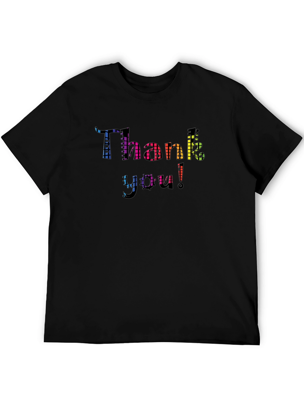 Thank You Rainbow Graphic Black T-Shirt