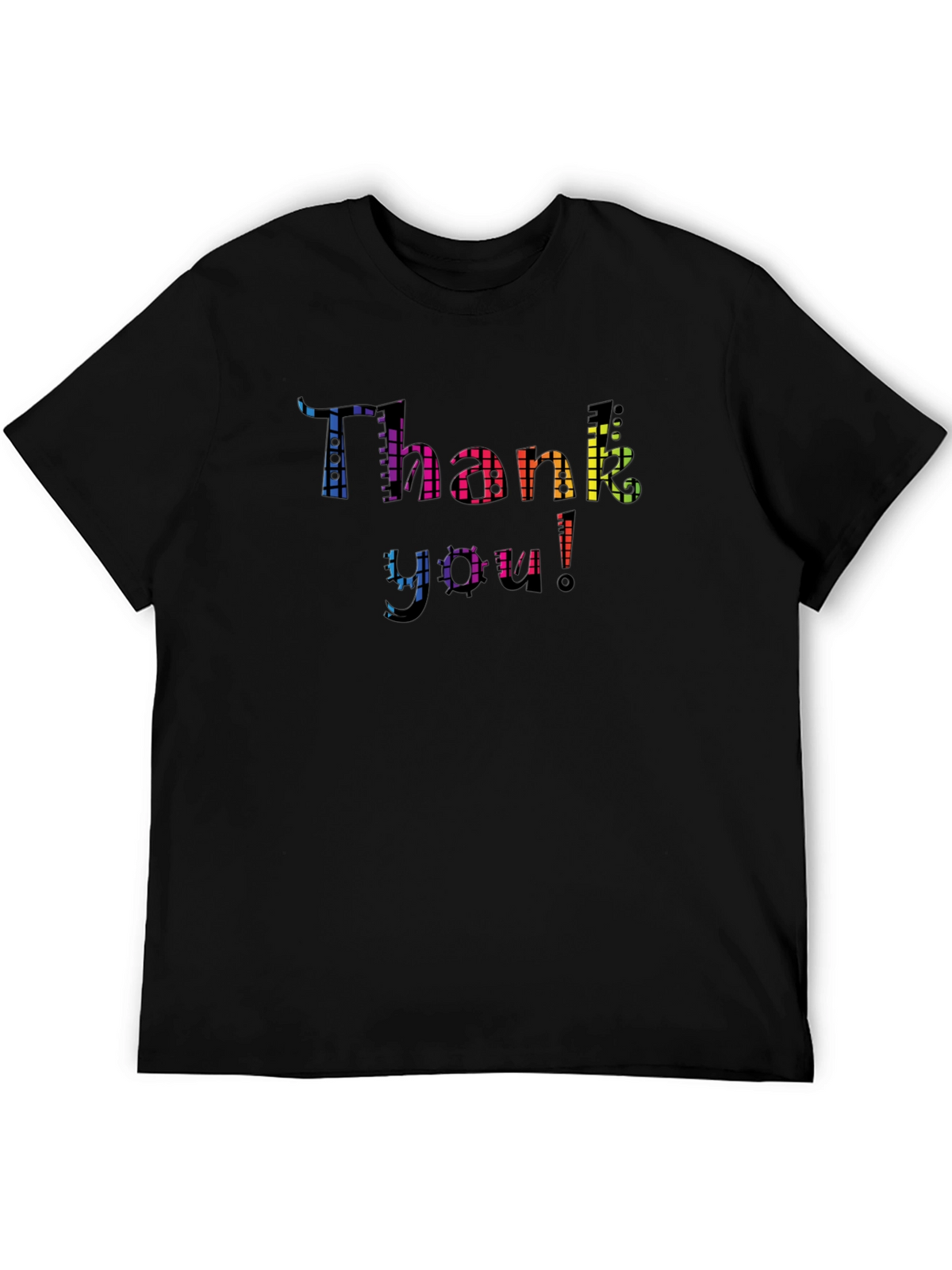 Thank You Rainbow Graphic Black T-Shirt