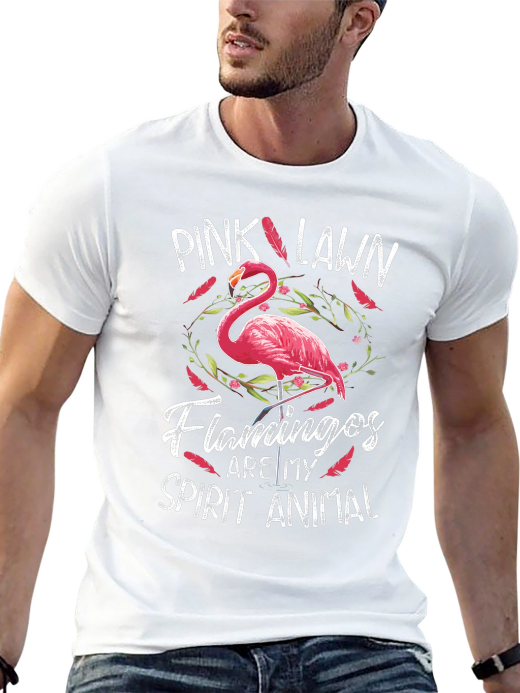 Pink Lawn Flamingos Spirit Animal T-Shirt