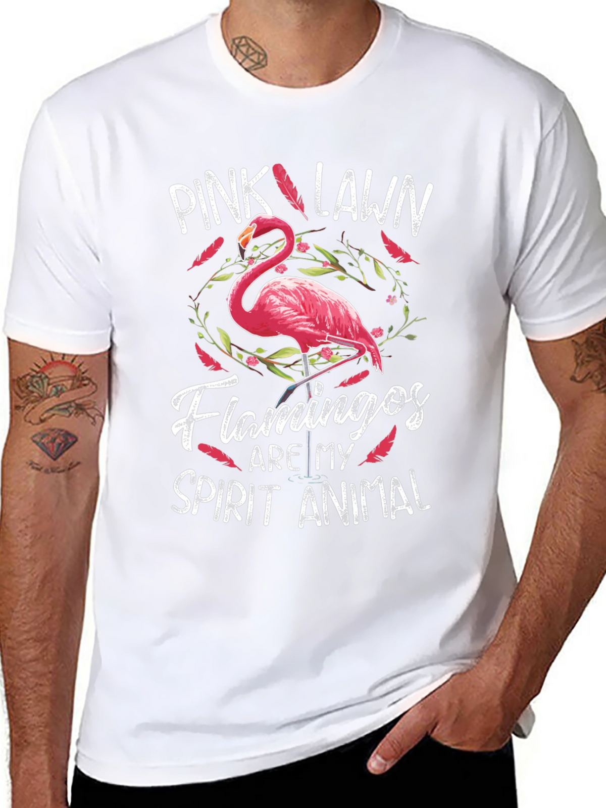 Pink Lawn Flamingos Spirit Animal T-Shirt