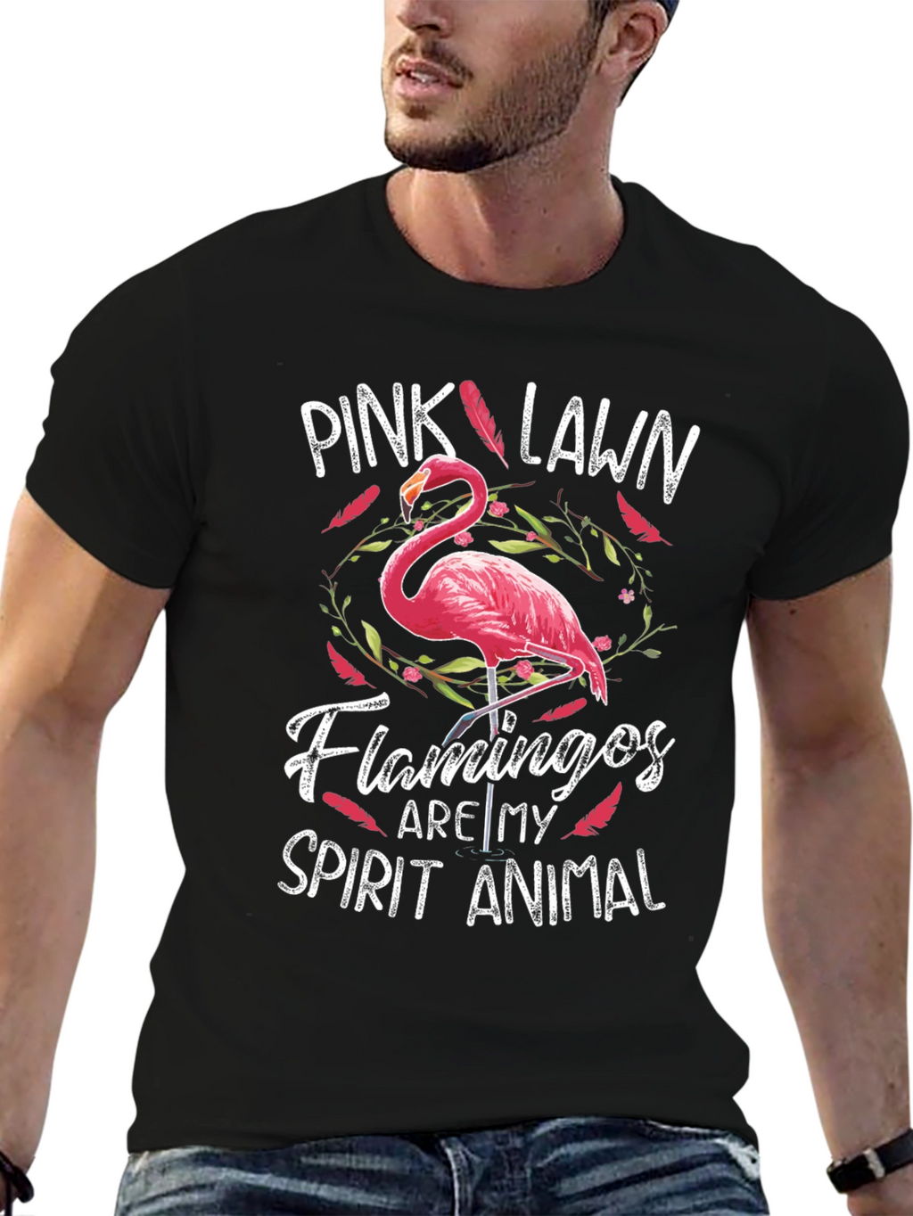 Pink Lawn Flamingos Spirit Animal T-Shirt