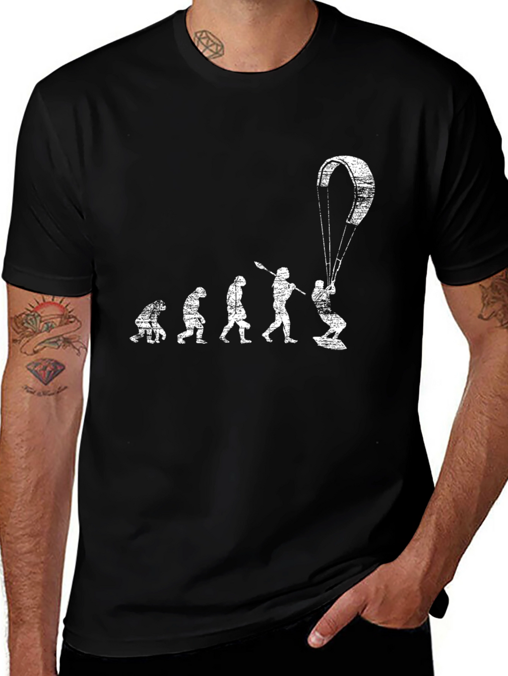 Kitesurfing Evolution T-Shirt - Black