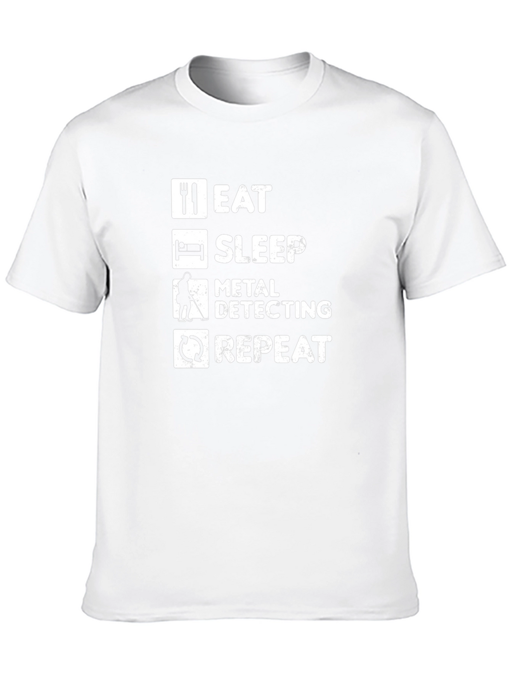 Eat Sleep Metal Detecting Repeat Black T-Shirt