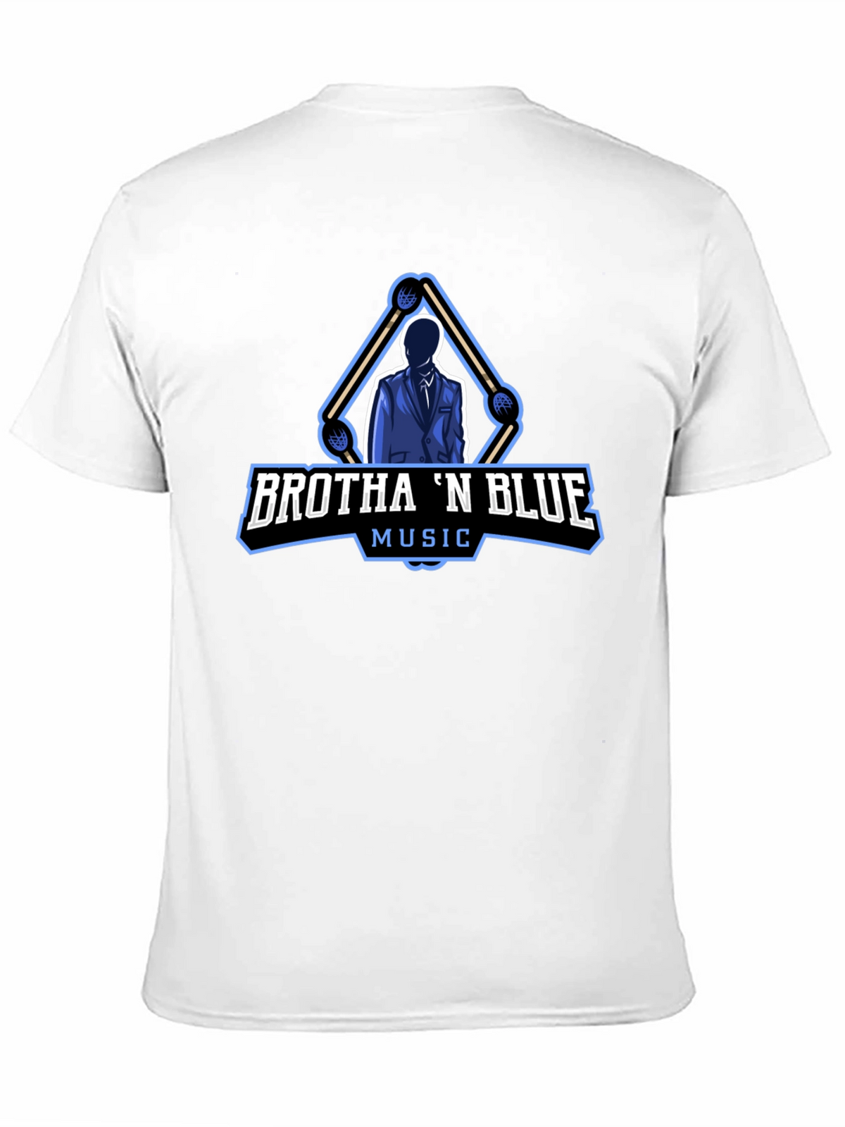 Brotha N Blue Music Black T-Shirt