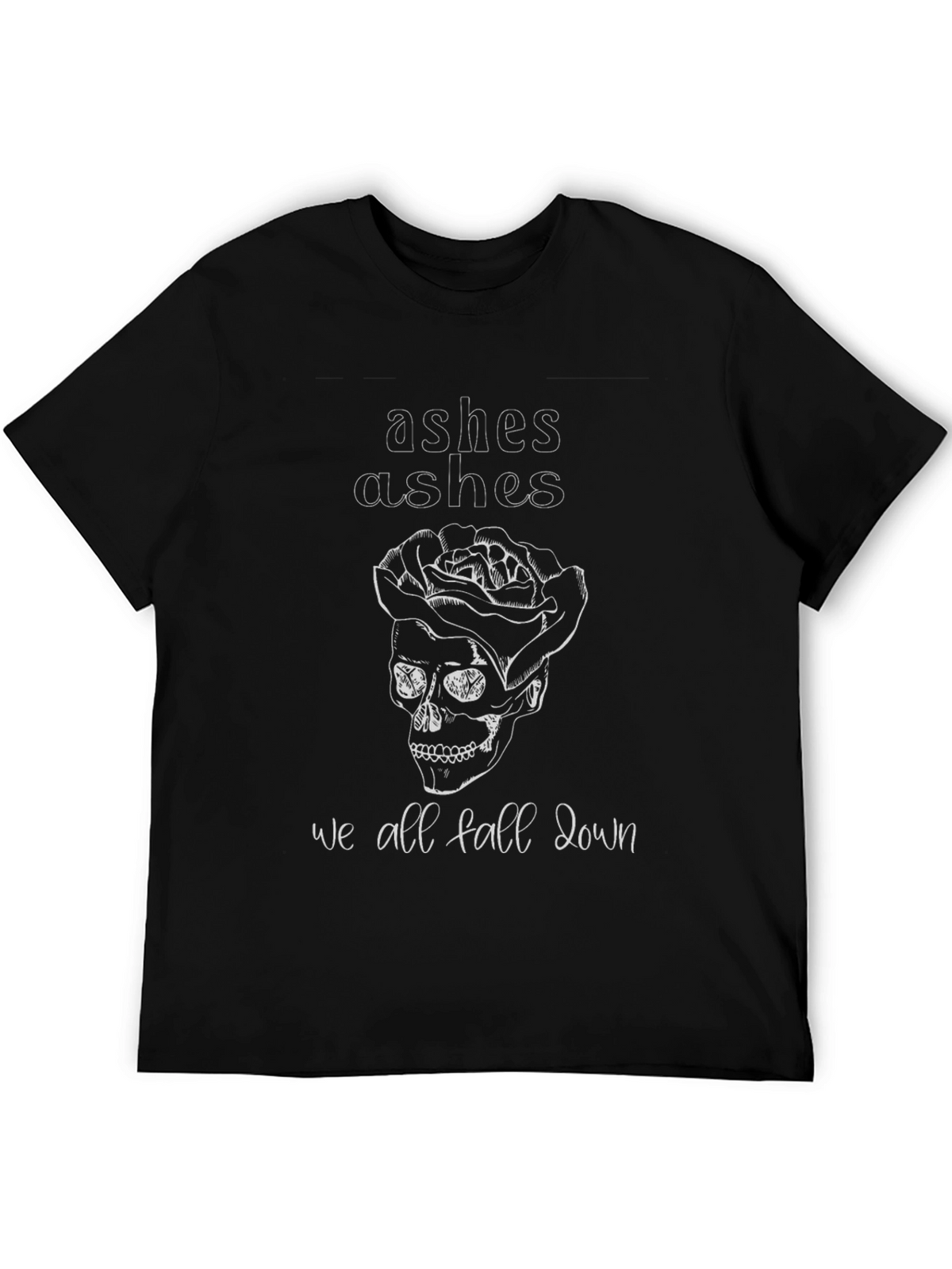 Ashes Rose Skull Graphic Black Tee