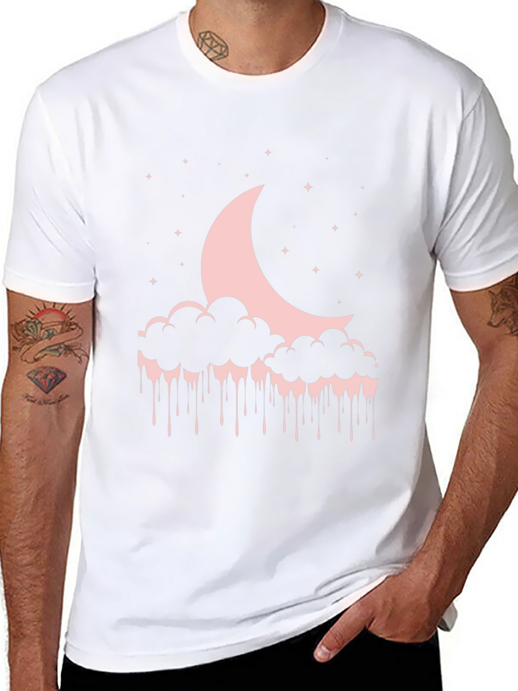 Moon & Cloud Drip Graphic T-Shirt