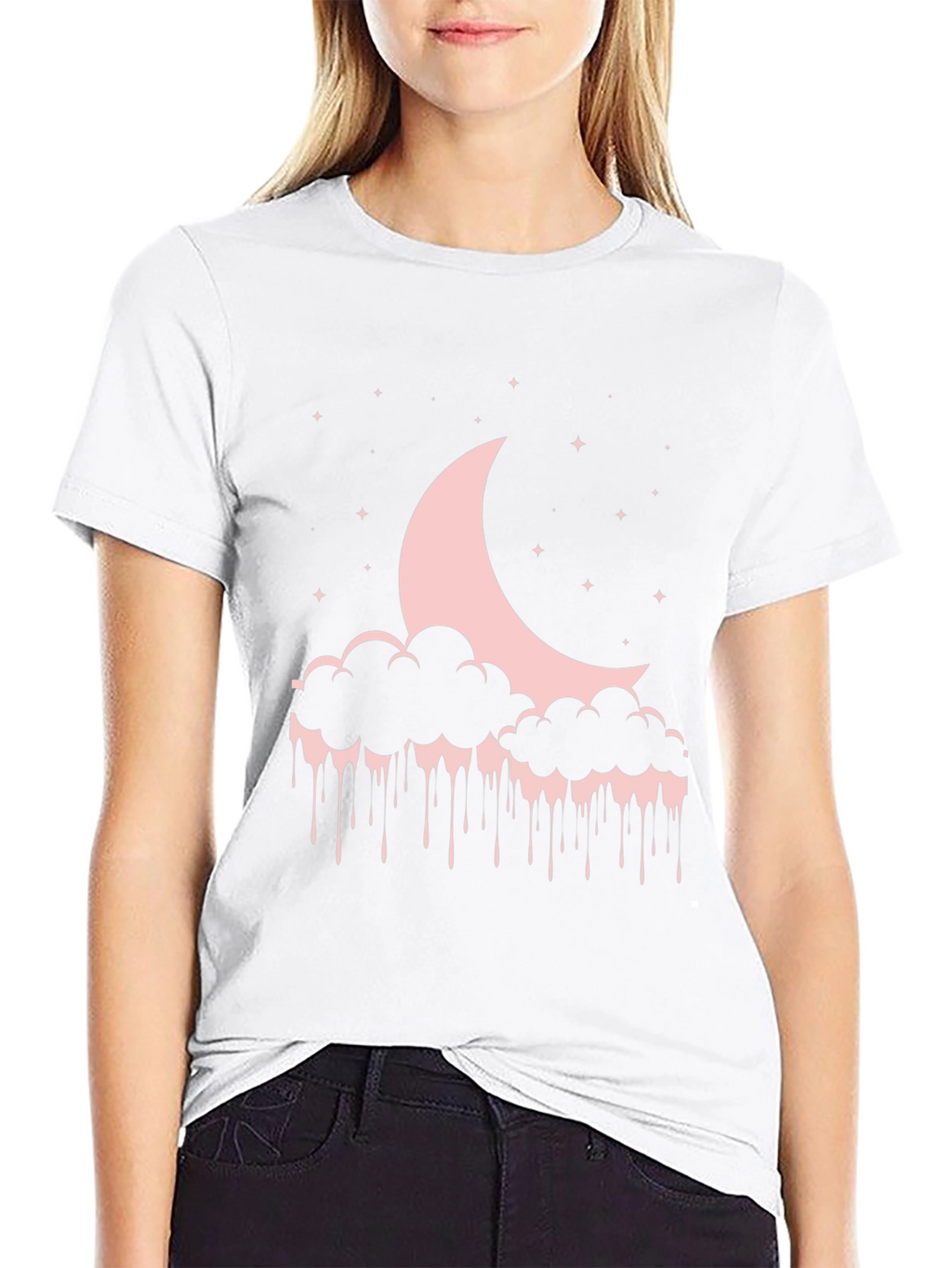 Moon & Cloud Drip Graphic T-Shirt
