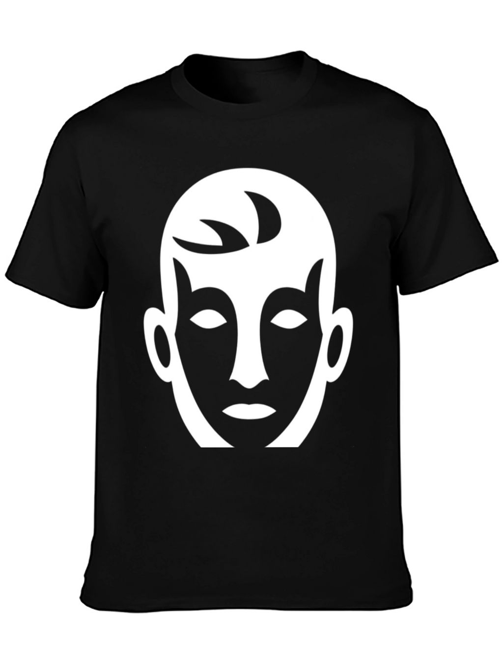 Abstract Face Graphic Tee - Black