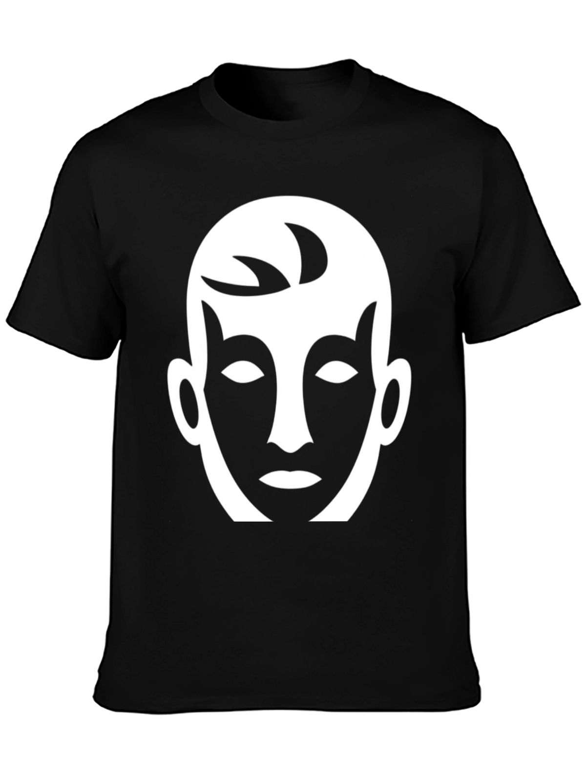Abstract Face Graphic Tee - Black