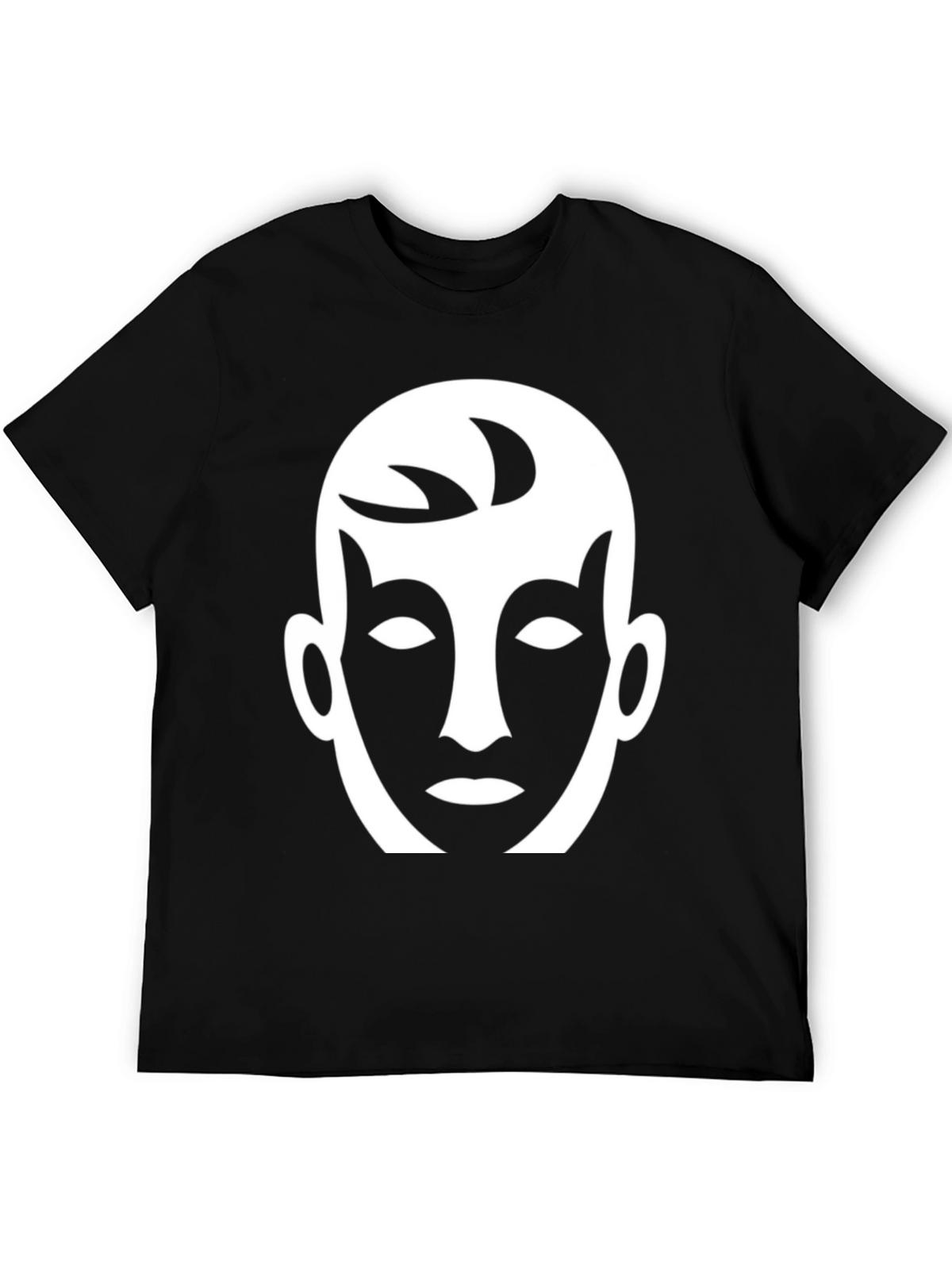 Abstract Face Graphic Tee - Black