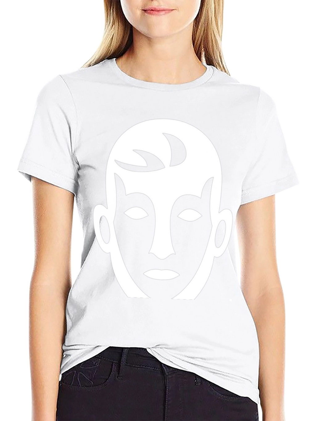 Abstract Face Graphic Tee - Black