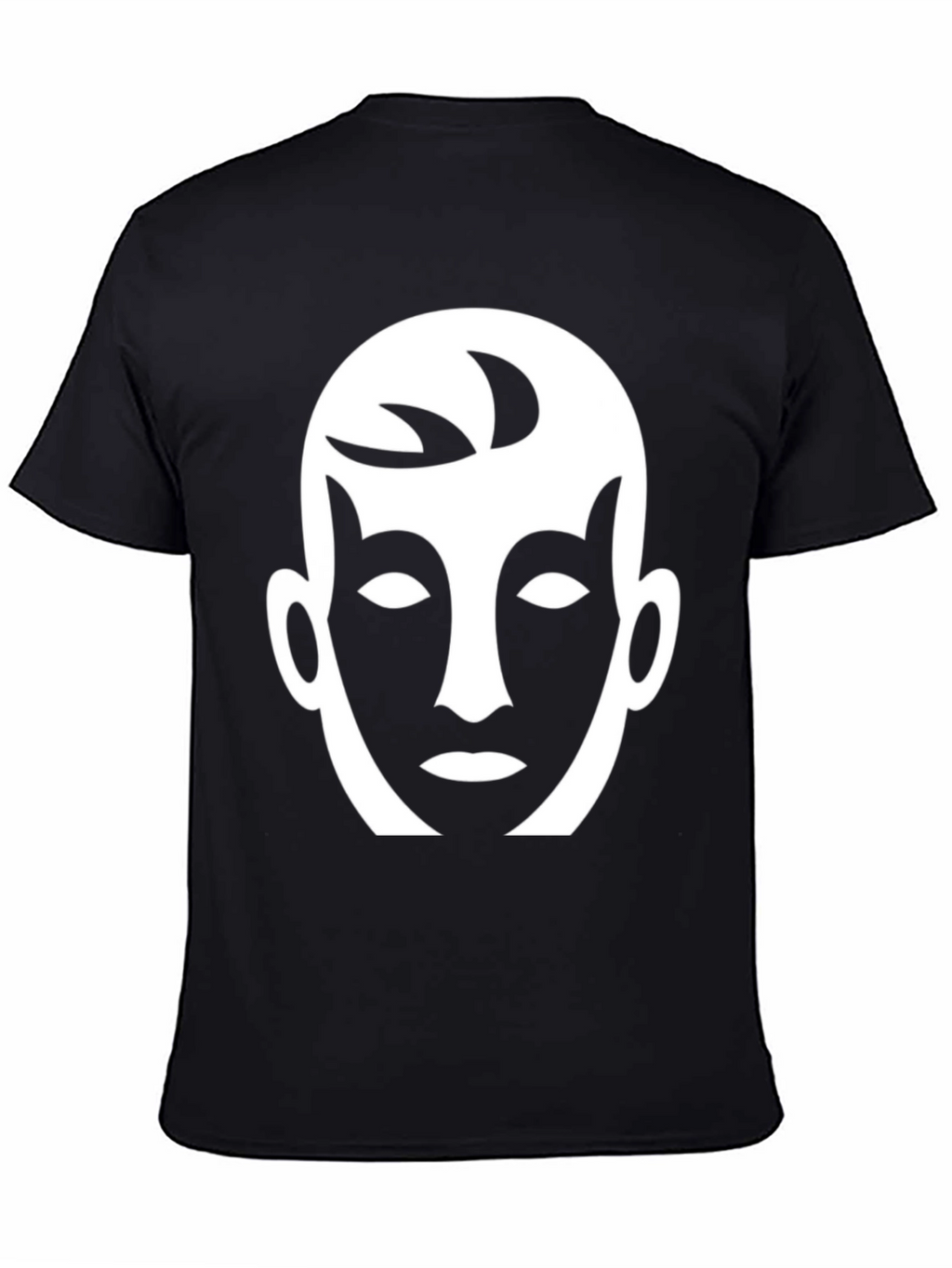 Abstract Face Graphic Tee - Black