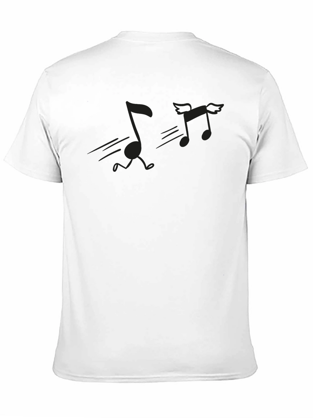 Musical Notes Graphic Tee - Black Crewneck T-Shirt