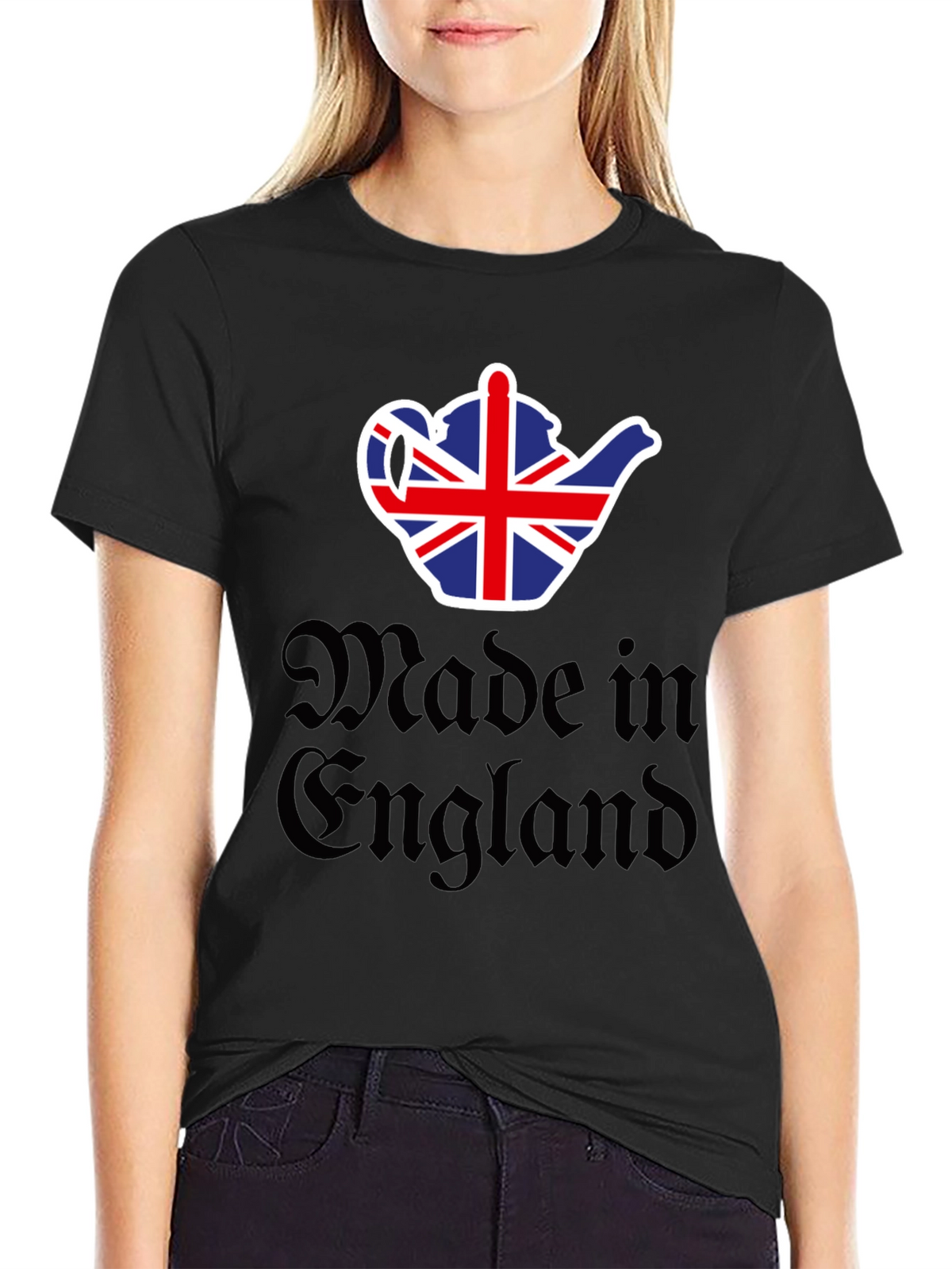 Made in England UK Flag Teapot Graphic T-Shirt