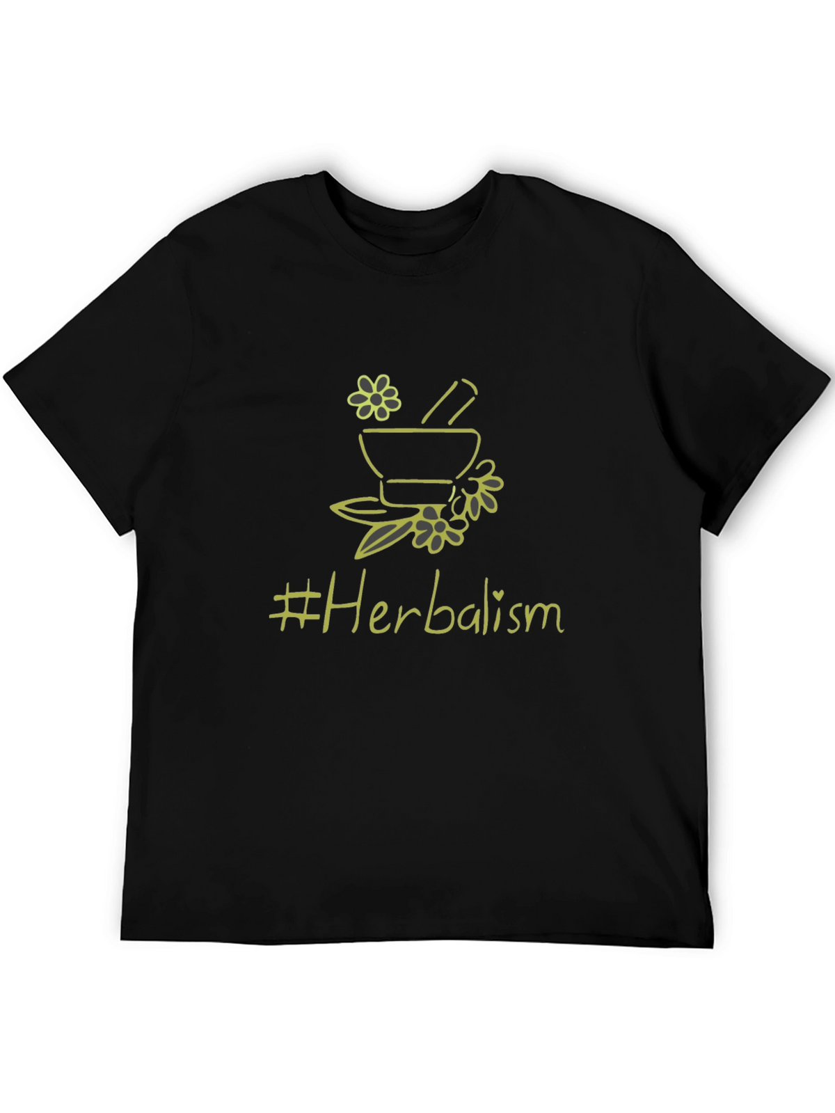 Herbalism T-Shirt - Black Cotton Graphic Tee