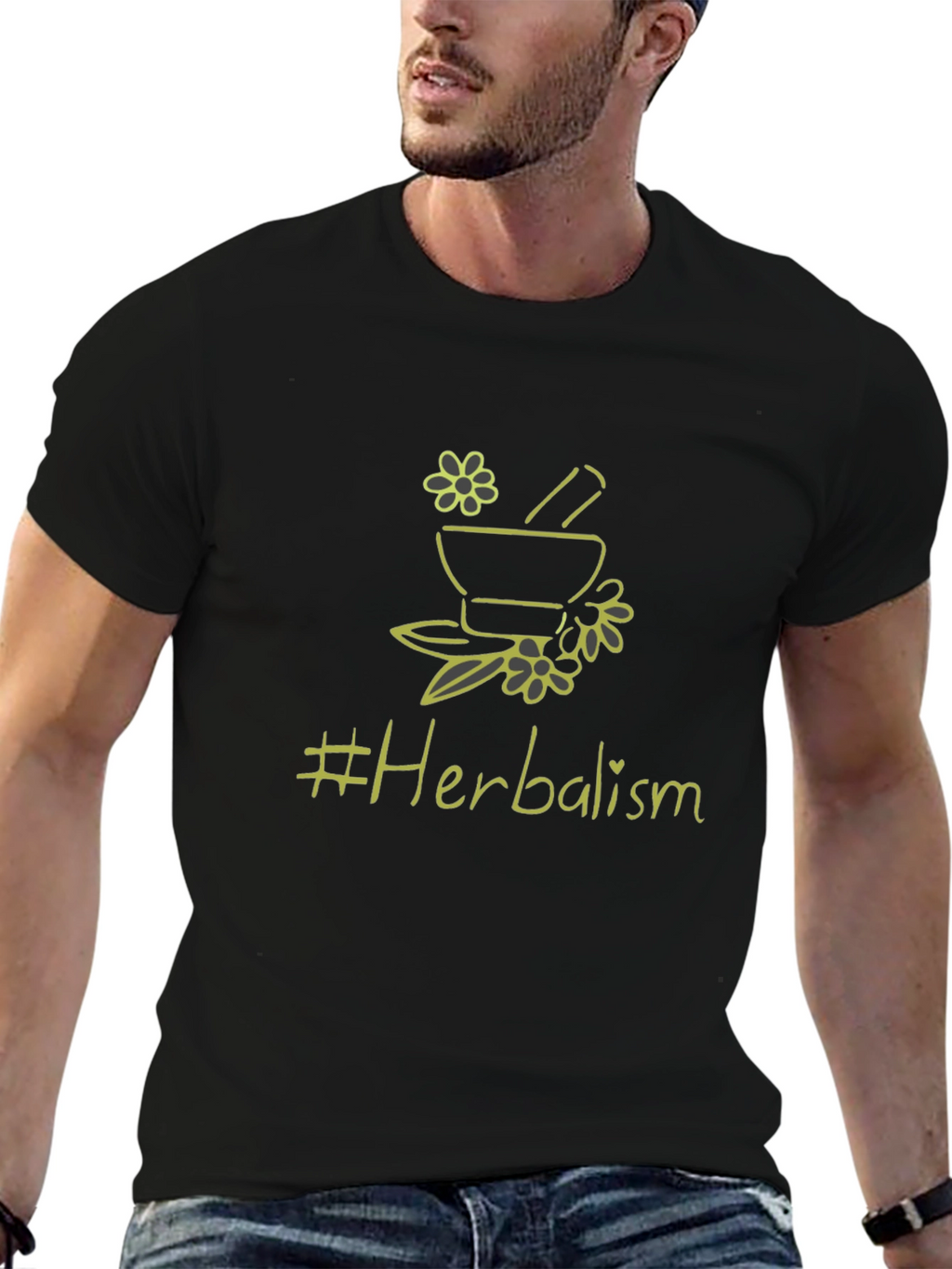 Herbalism T-Shirt - Black Cotton Graphic Tee