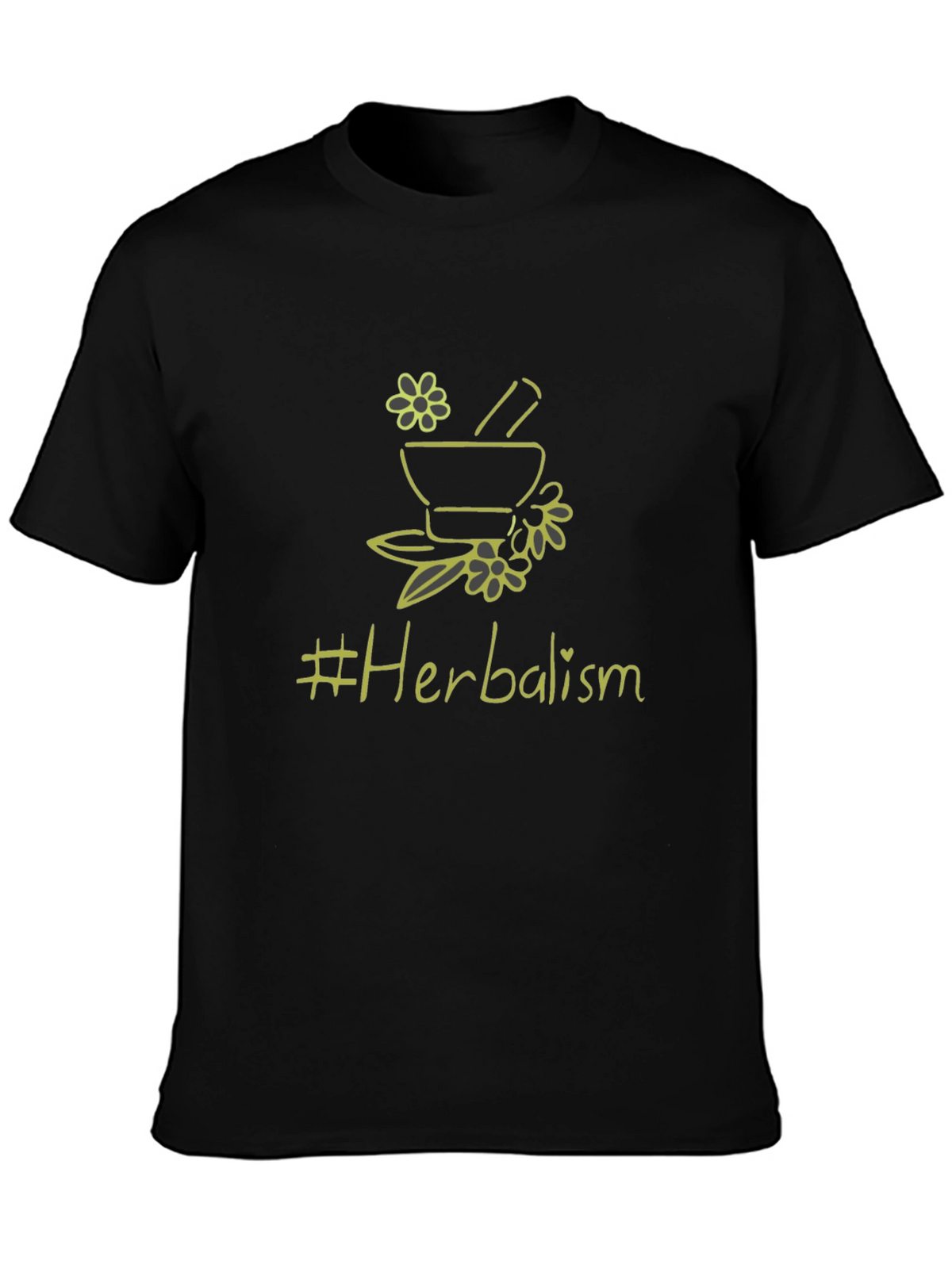 Herbalism T-Shirt - Black Cotton Graphic Tee