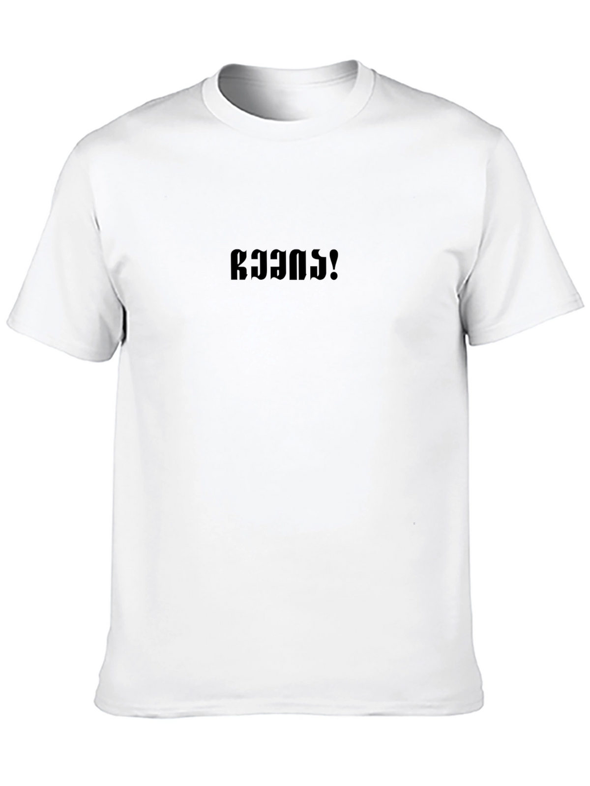 Black Cotton T-Shirt with Bold Text Design